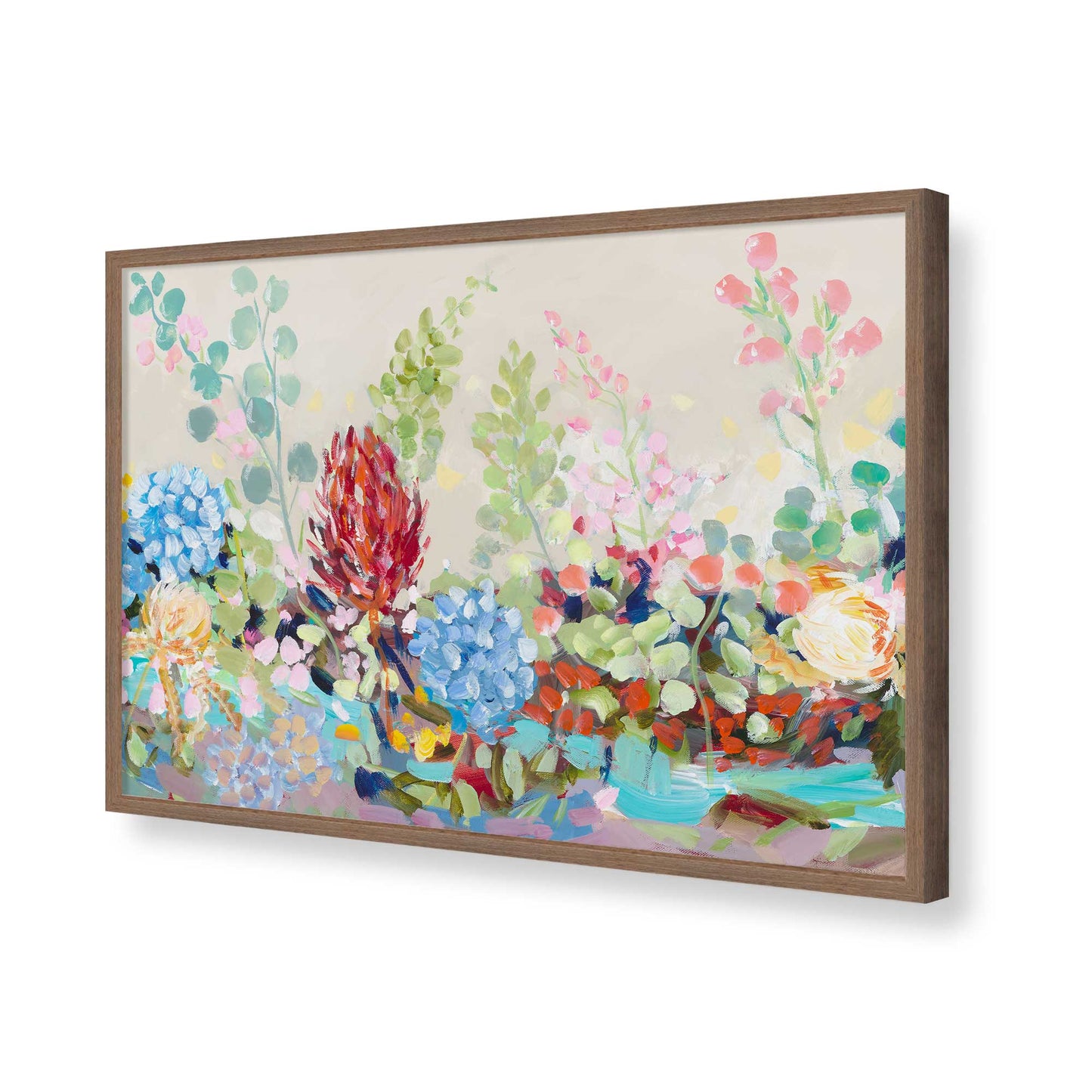 [Color:Walnut], Picture of art in a Walnut frame of the corner