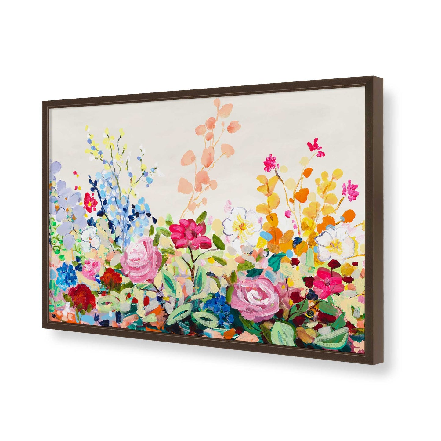 [Color:Brown], Picture of art in a Brown frame of the corner