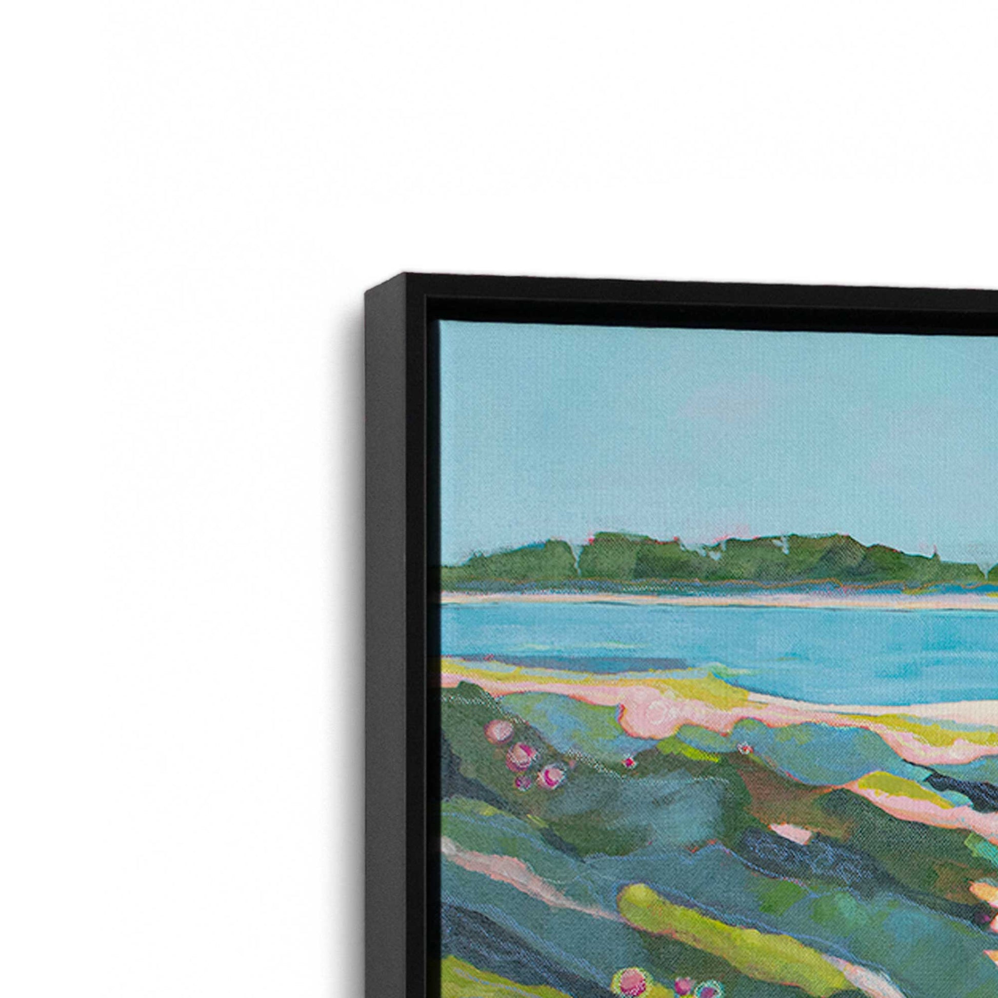 [Color:Satin Black], Picture of art in a Satin Black frame at an angle