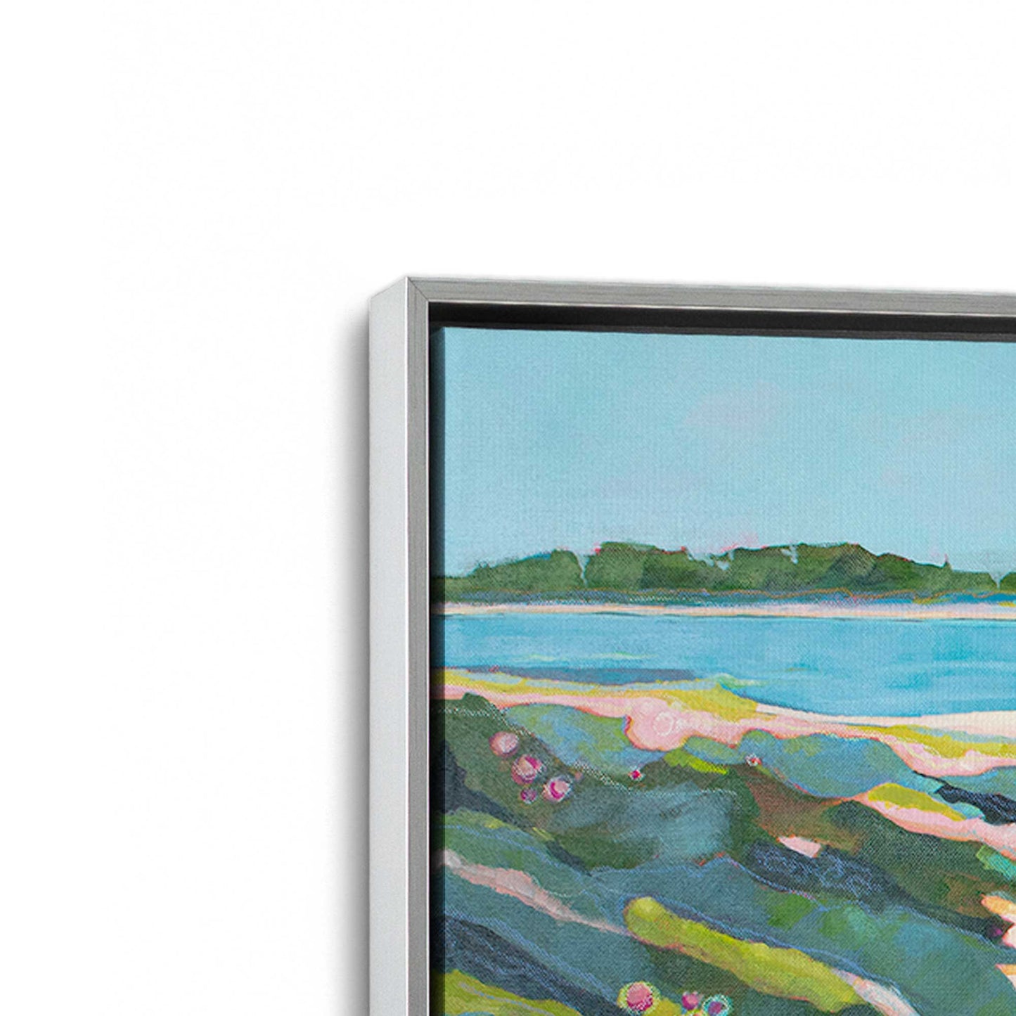 [Color:Polished Chrome], Picture of art in a Polished Chrome frame at an angle