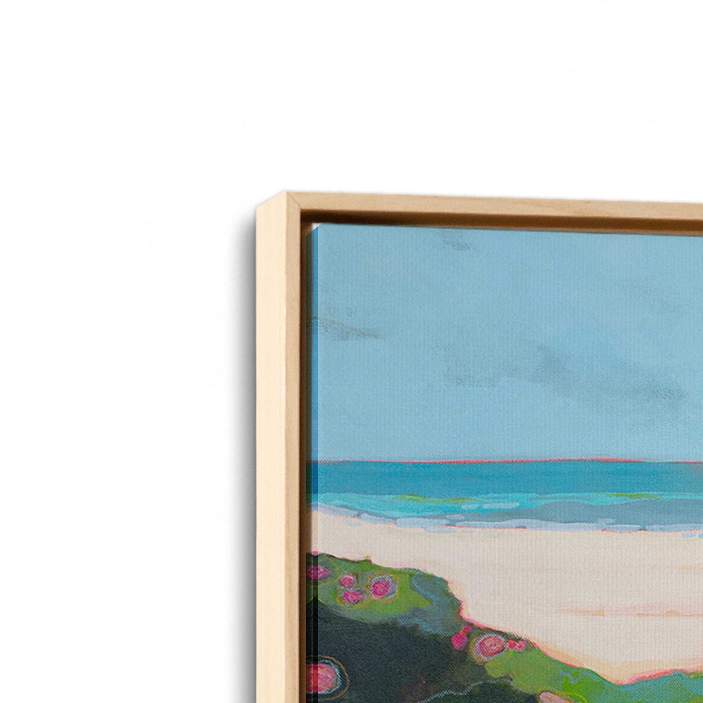 [Color:American Maple], Picture of art in a American Maple frame at an angle