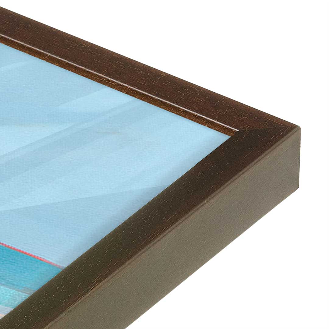 [Color:Brown], Picture of art in a Brown frame at an angle