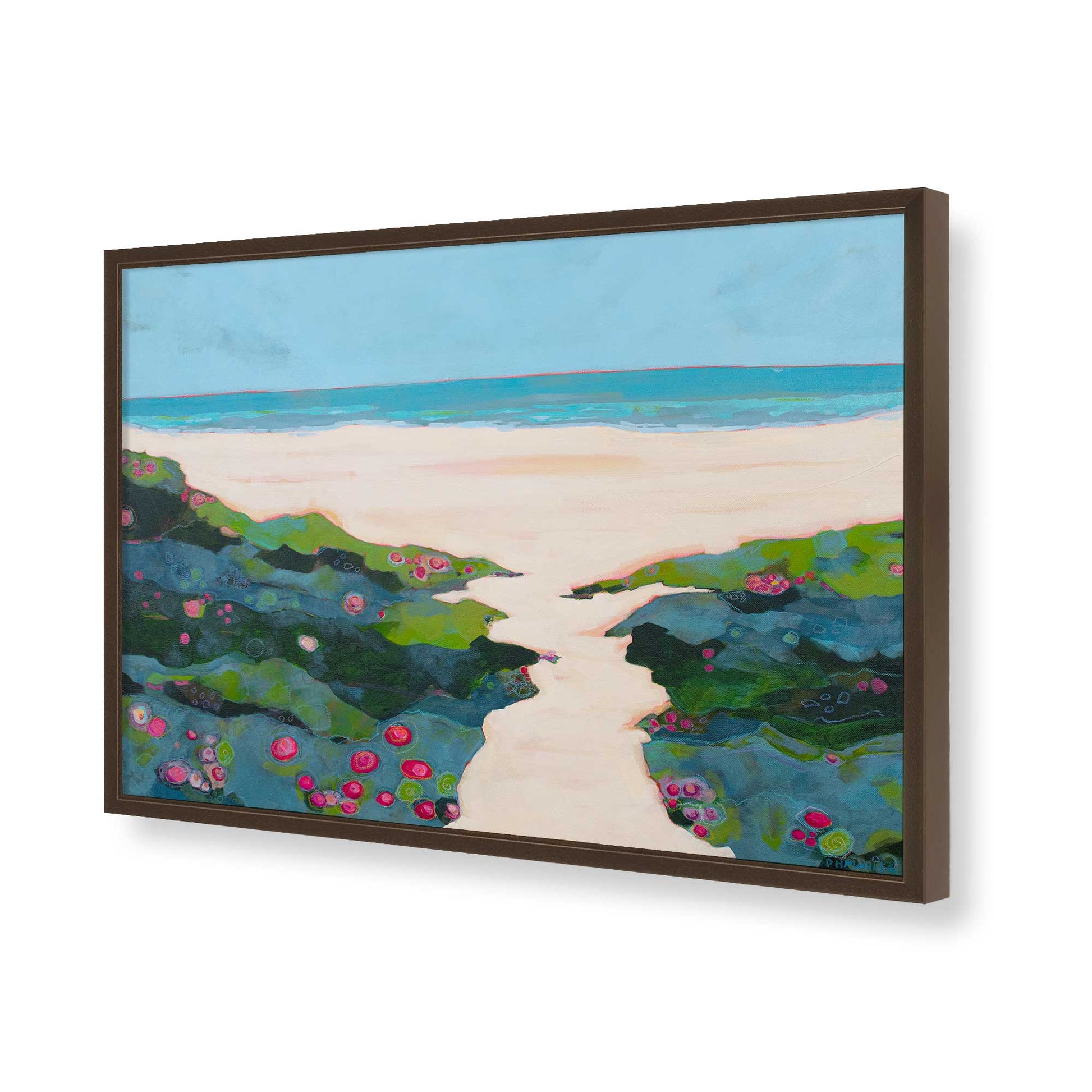[Color:Brown], Picture of art in a Brown frame of the corner