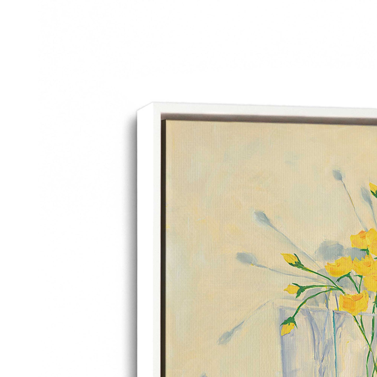 [Color:Opaque White], Picture of art in a White frame at an angle