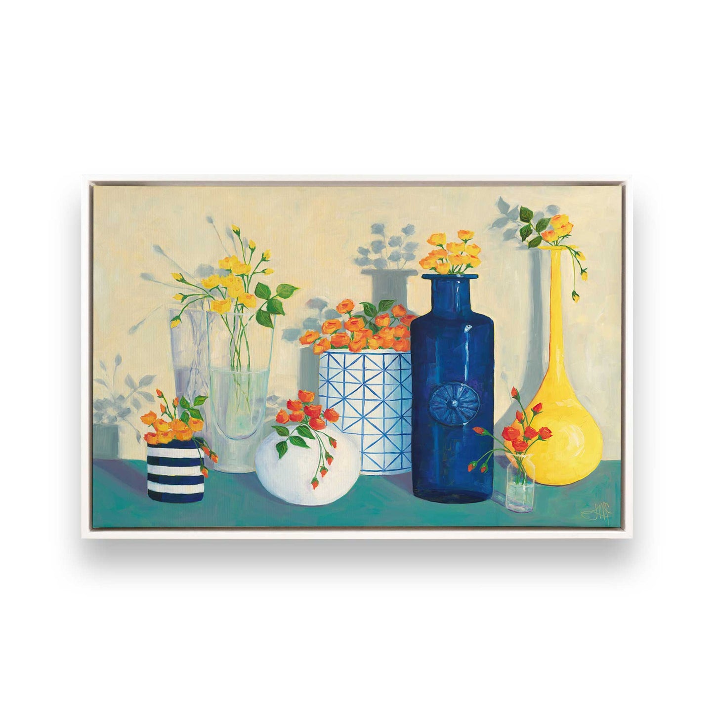 [Color:Opaque White], Picture of art in a White frame