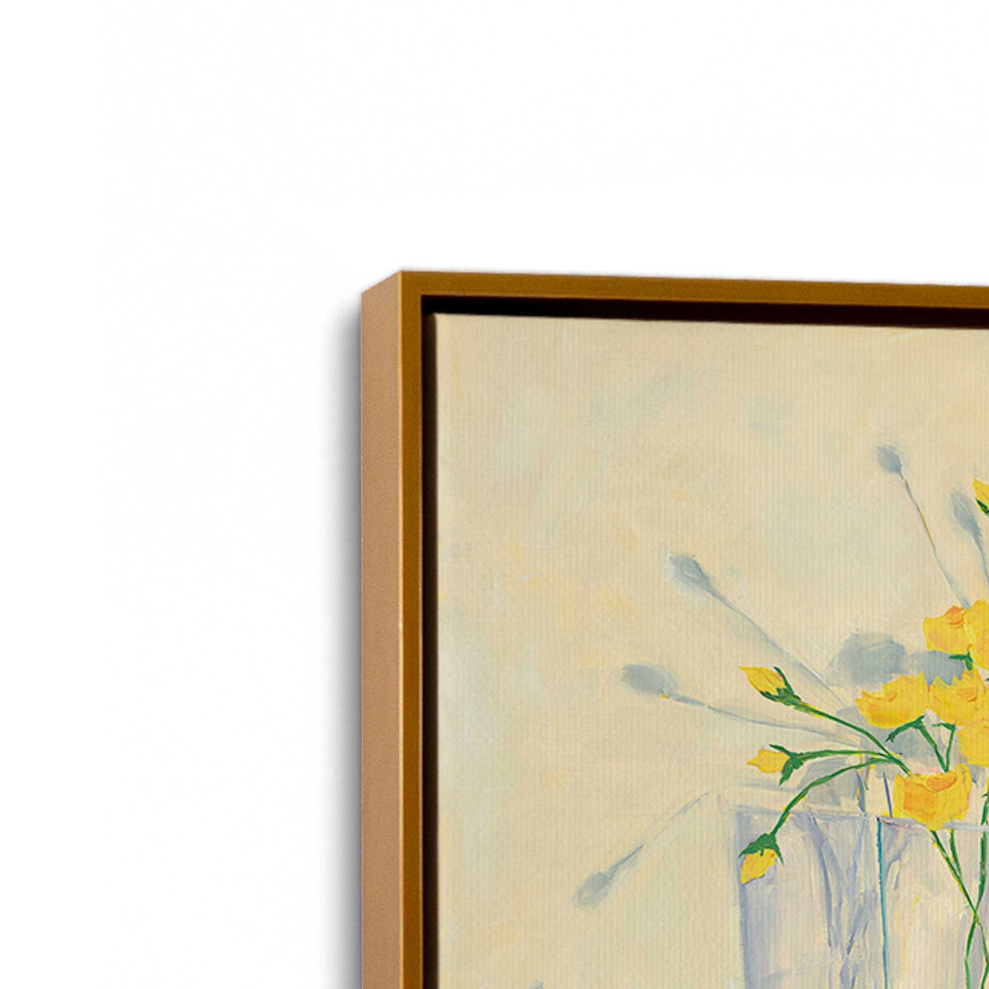 [Color:Polished Gold], Picture of art in a Polished Gold frame at an angle