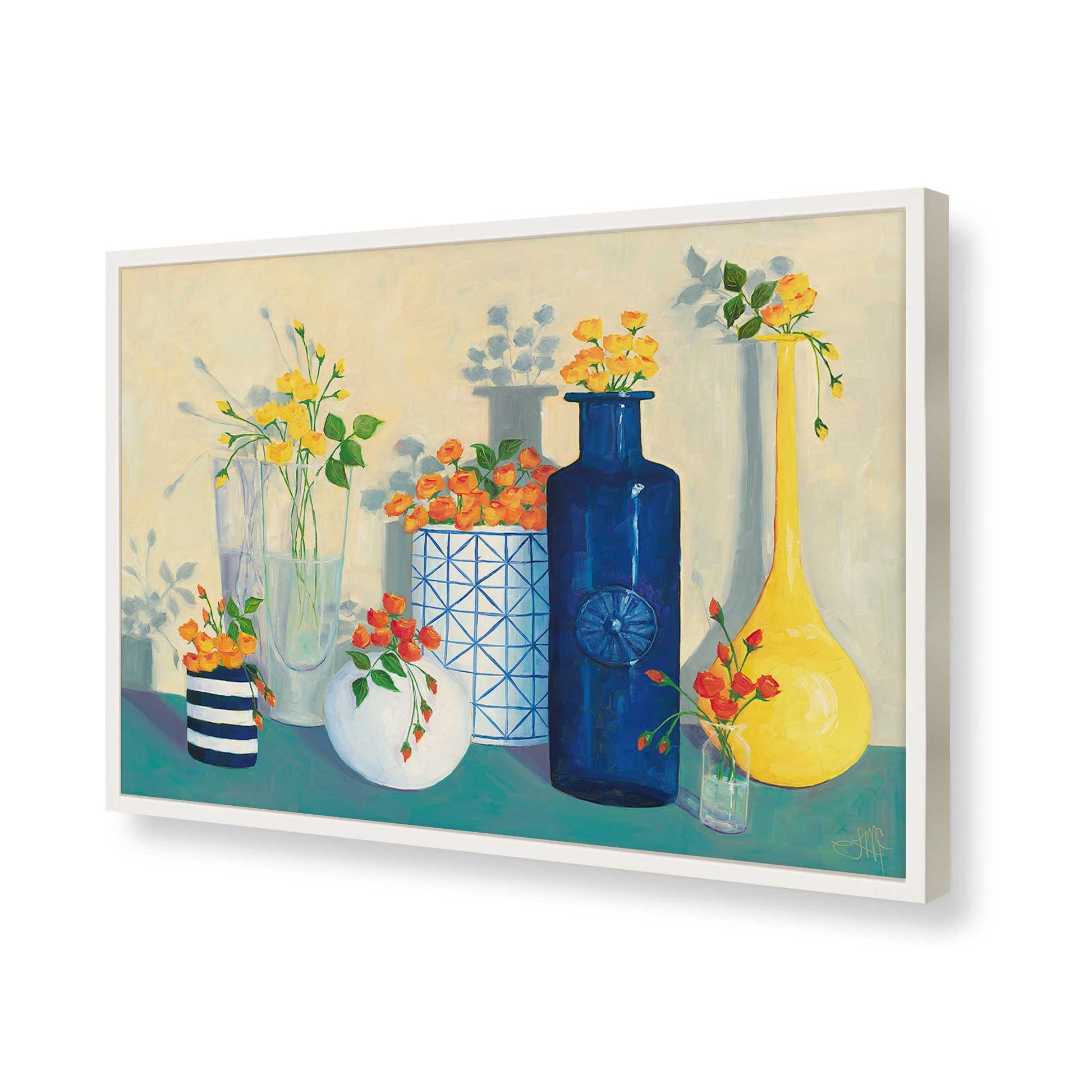 [Color:Opaque White], Picture of art in a Opaque White frame of the corner