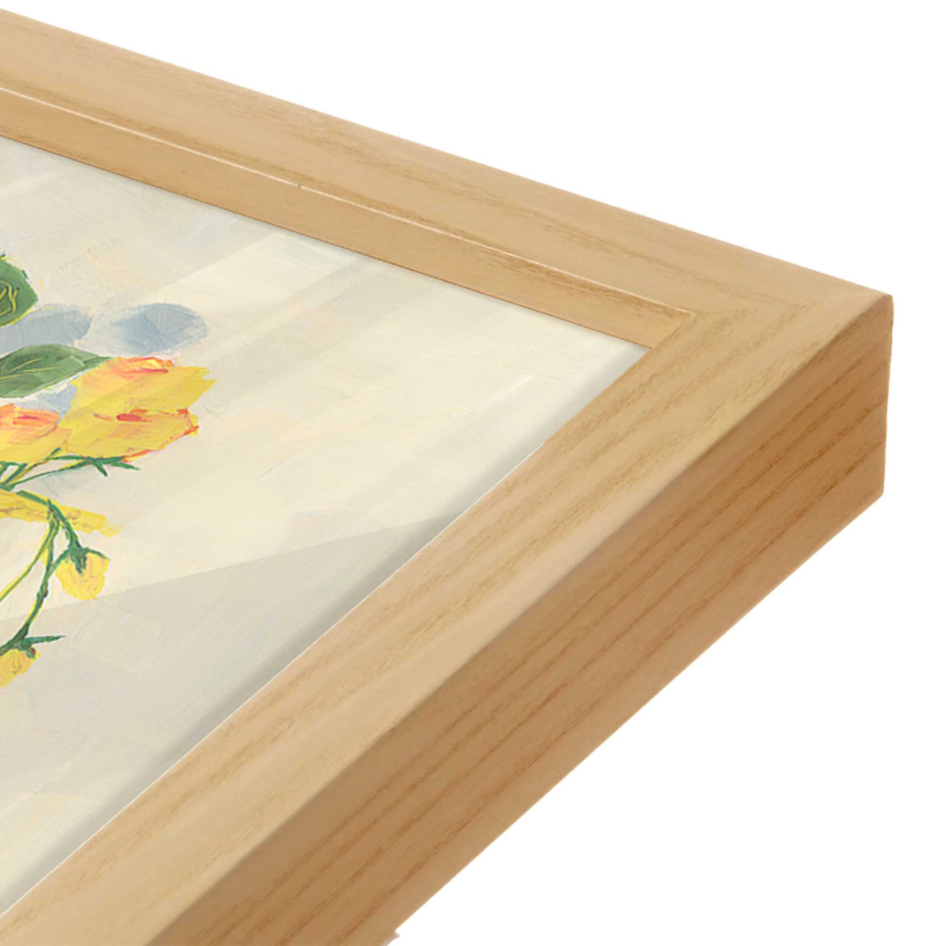 [Color:American Maple], Picture of art in a American Maple frame at an angle