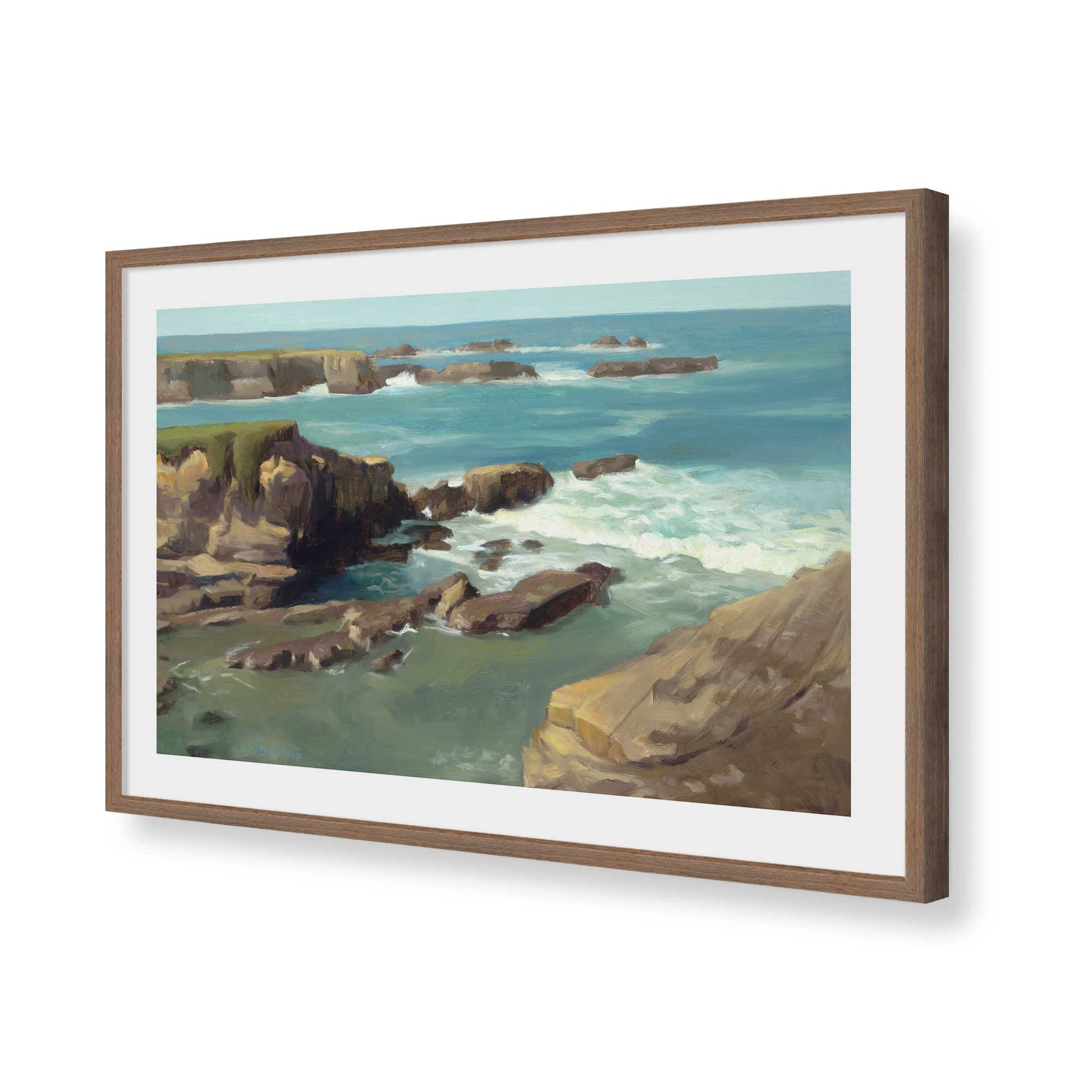 [Color:Walnut], Picture of art in a Walnut frame of the corner