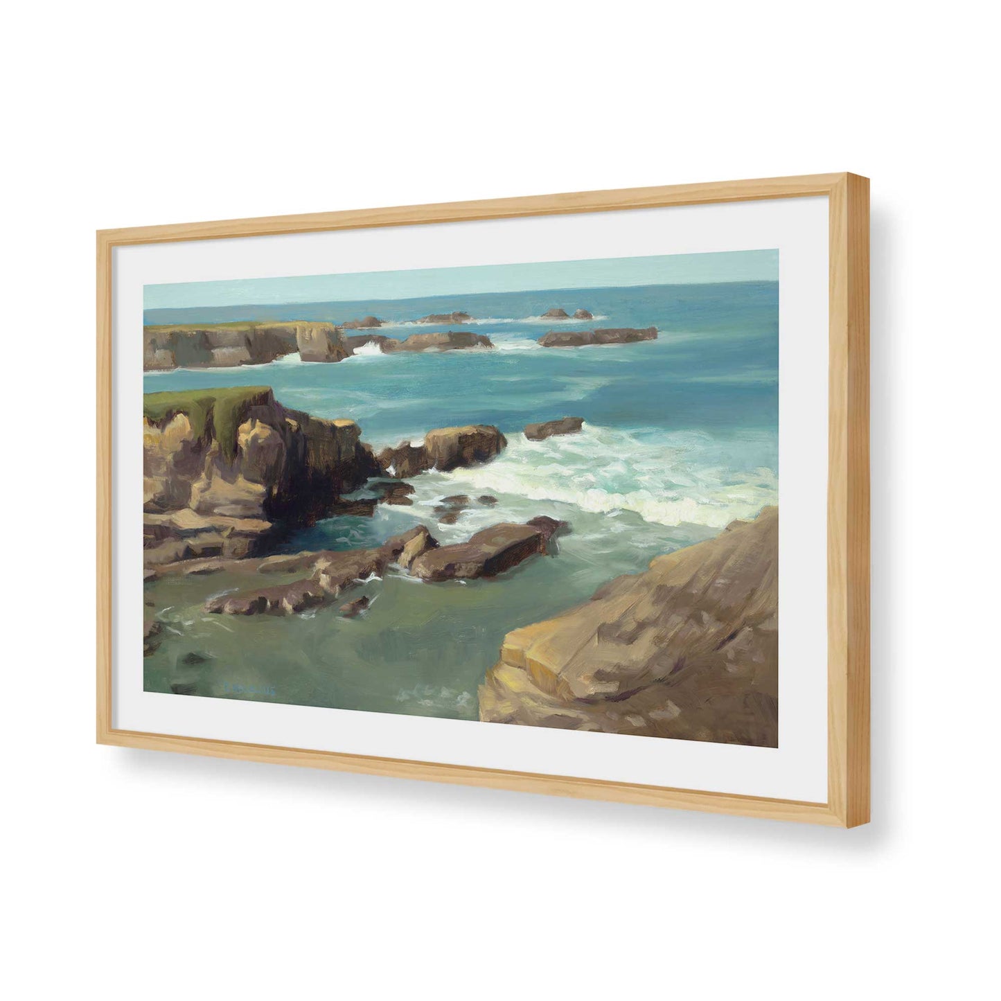 [Color:American Maple], Picture of art in a American Maple frame of the corner