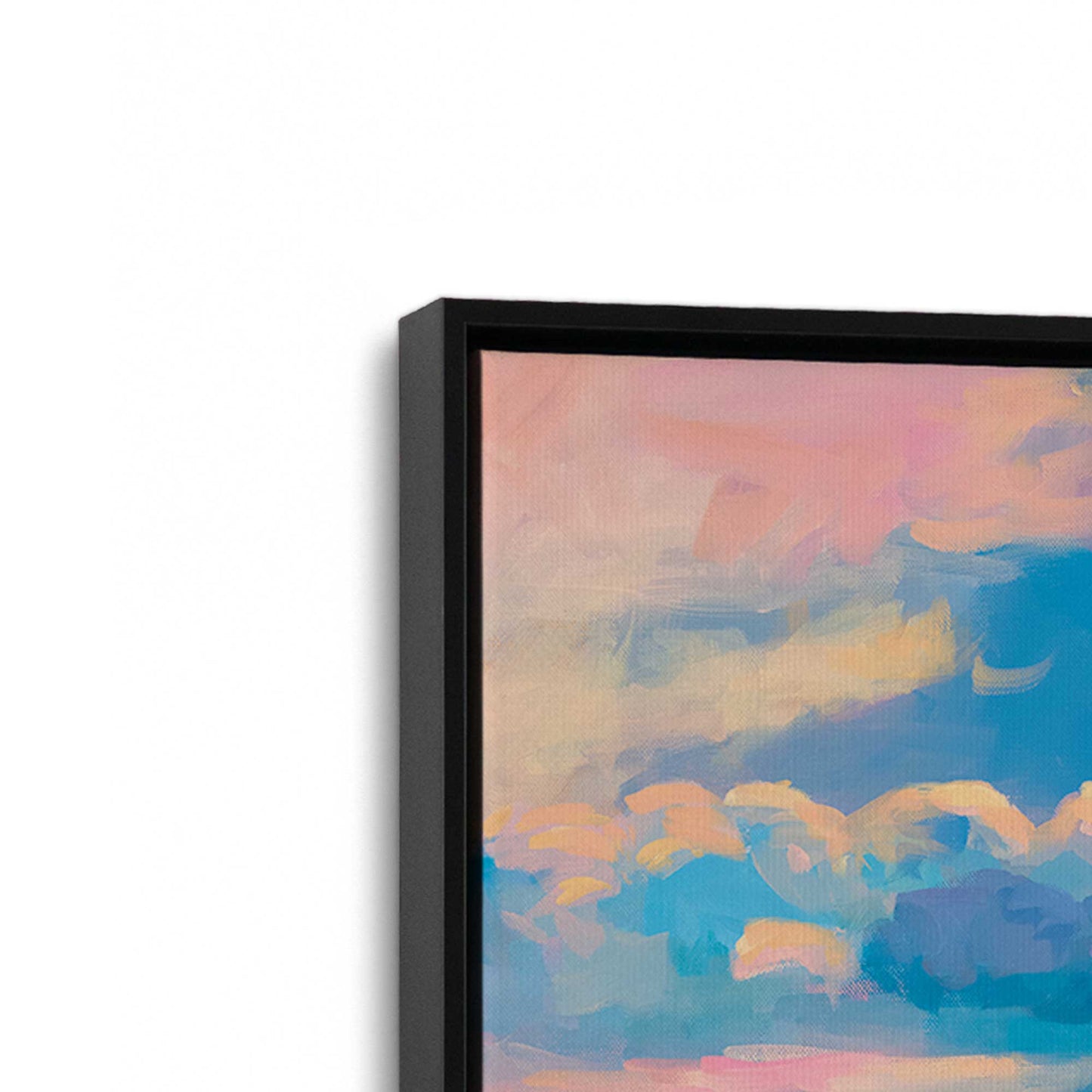 [Color:Satin Black], Picture of art in a Satin Black frame at an angle