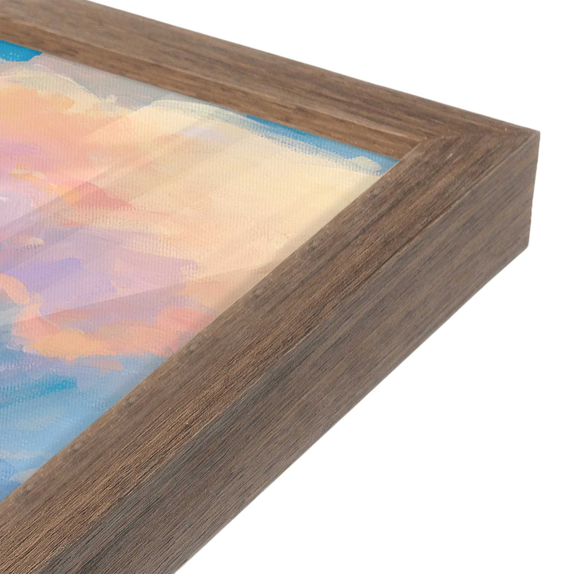 [Color:Walnut], Picture of art in a Walnut frame at an angle