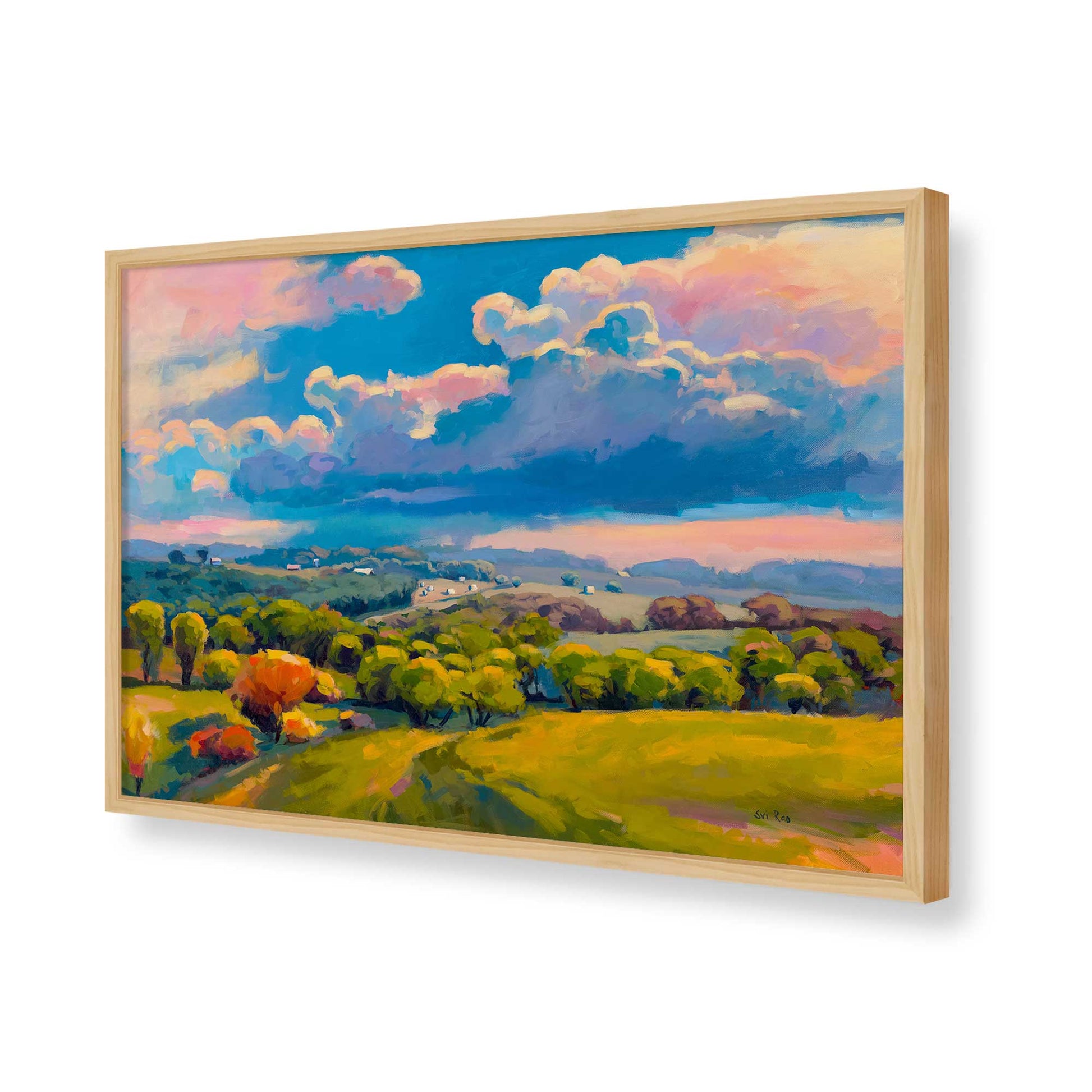 [Color:American Maple], Picture of art in a American Maple frame of the corner