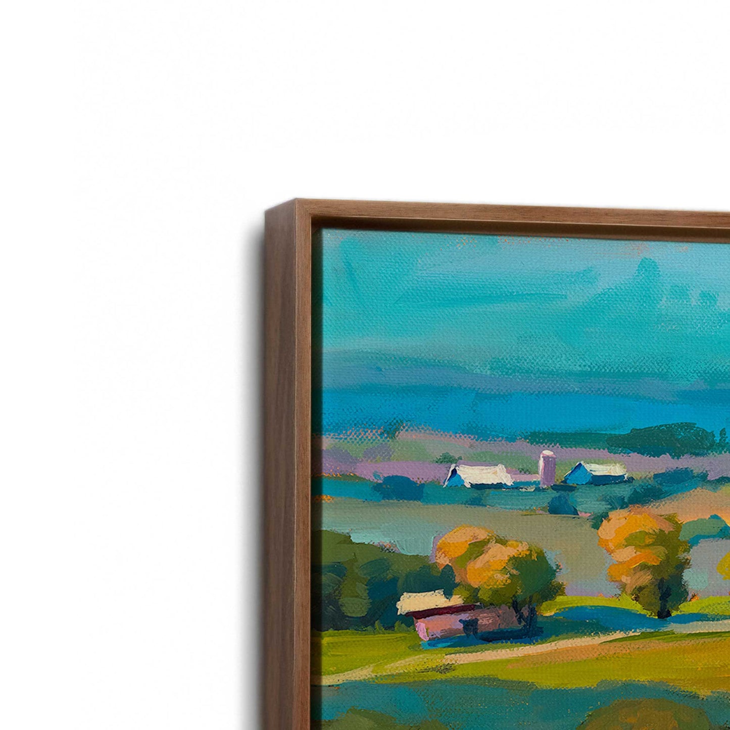 [Color:Walnut], Picture of art in a Walnut frame at an angle