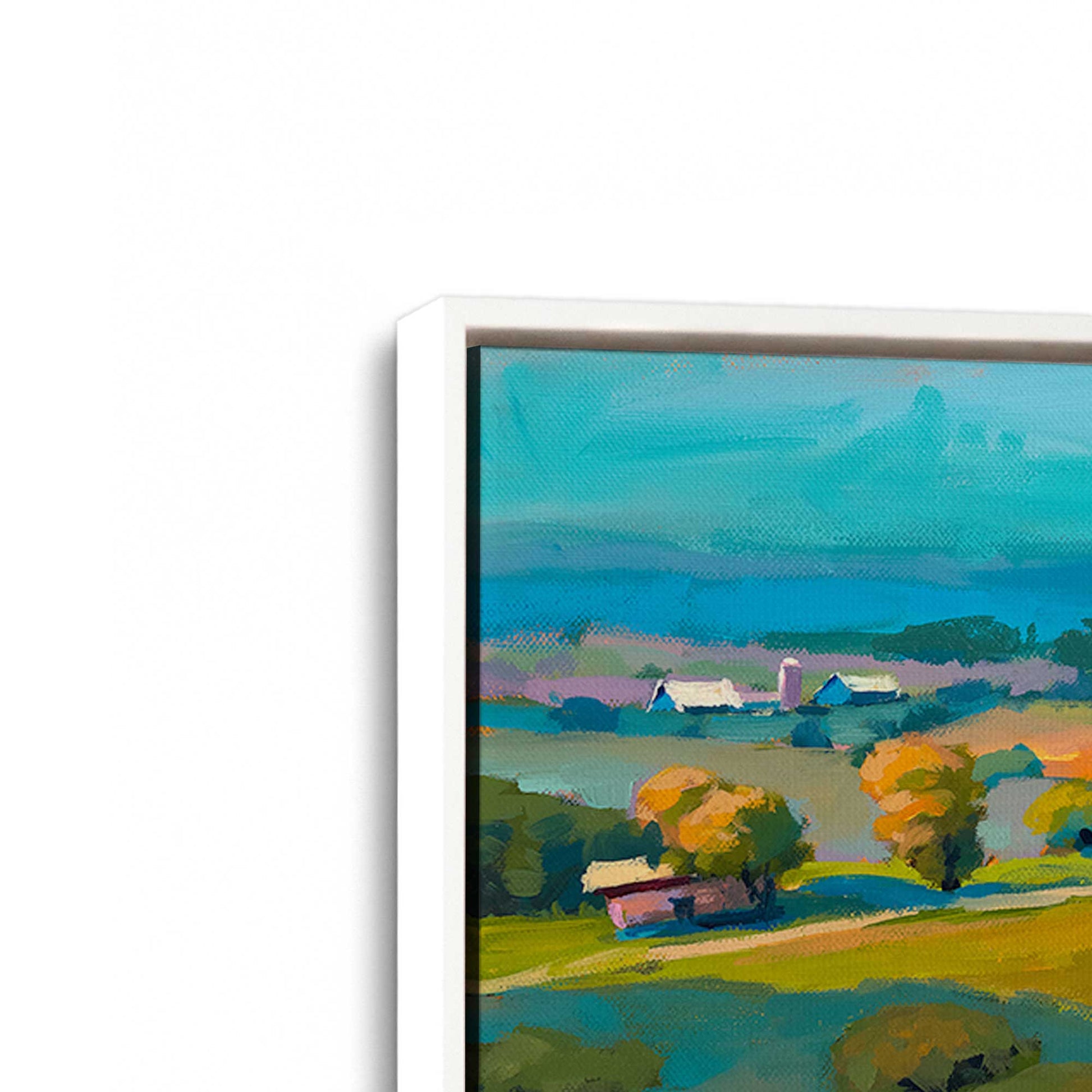 [Color:Opaque White], Picture of art in a White frame at an angle