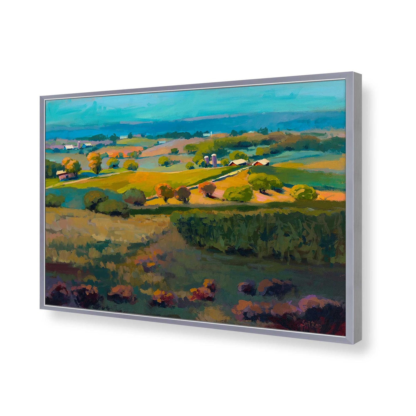 [Color:Polished Chrome], Picture of art in a Polished Chrome frame of the corner