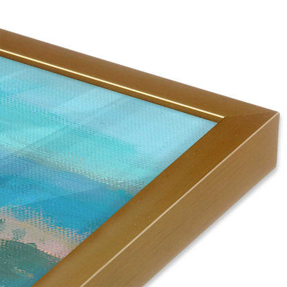 [Color:Polished Gold], Picture of art in a Polished Gold frame at an angle
