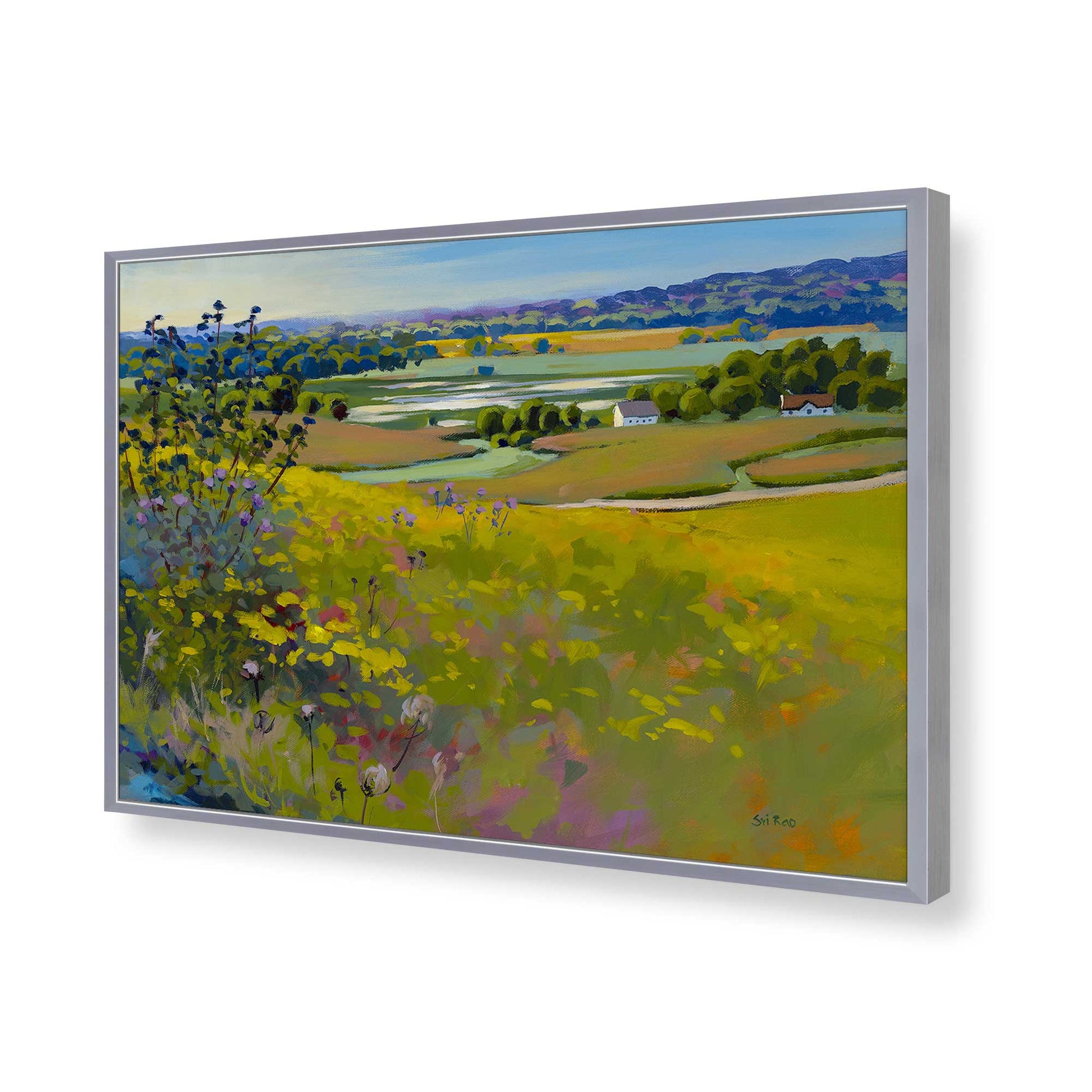 [Color:Polished Chrome], Picture of art in a Polished Chrome frame of the corner