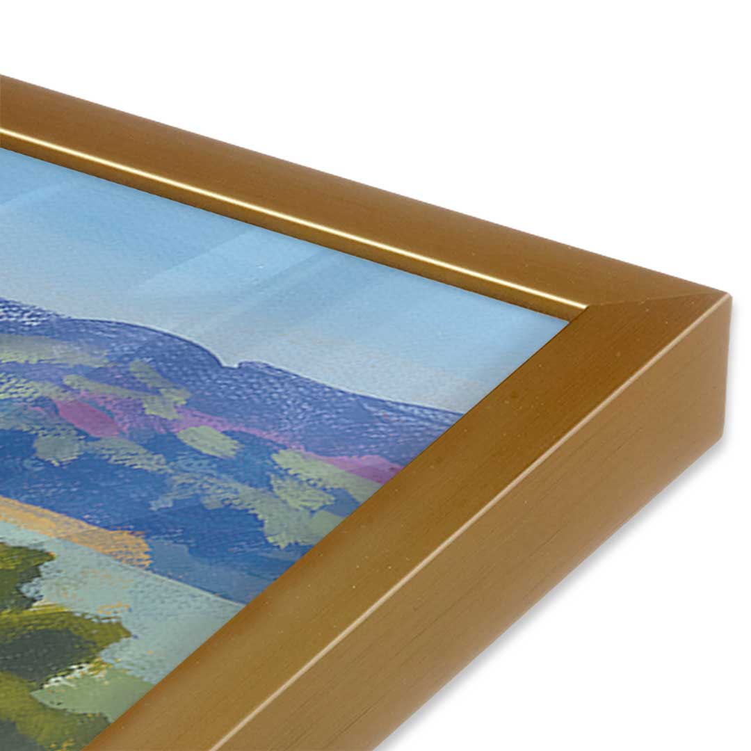 [Color:Polished Gold], Picture of art in a Polished Gold frame at an angle