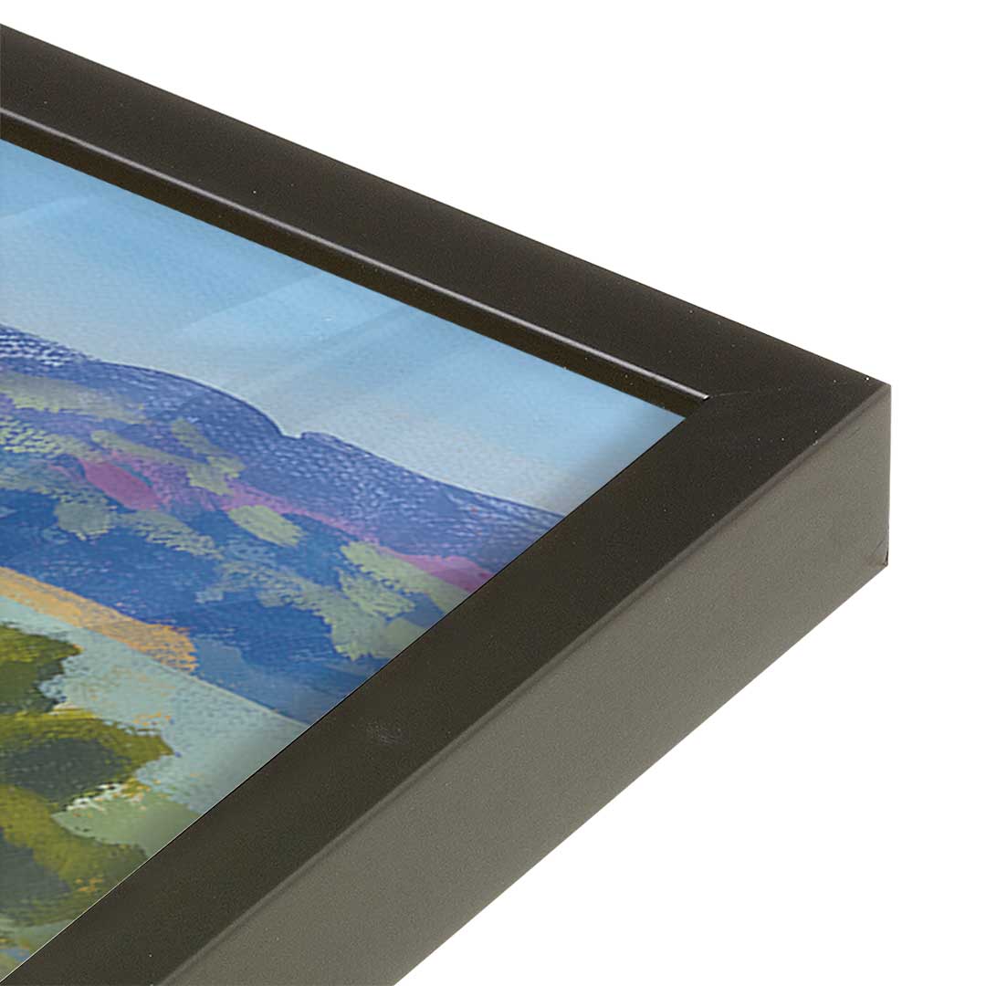 [Color:Satin Black], Picture of art in a Satin Black frame at an angle