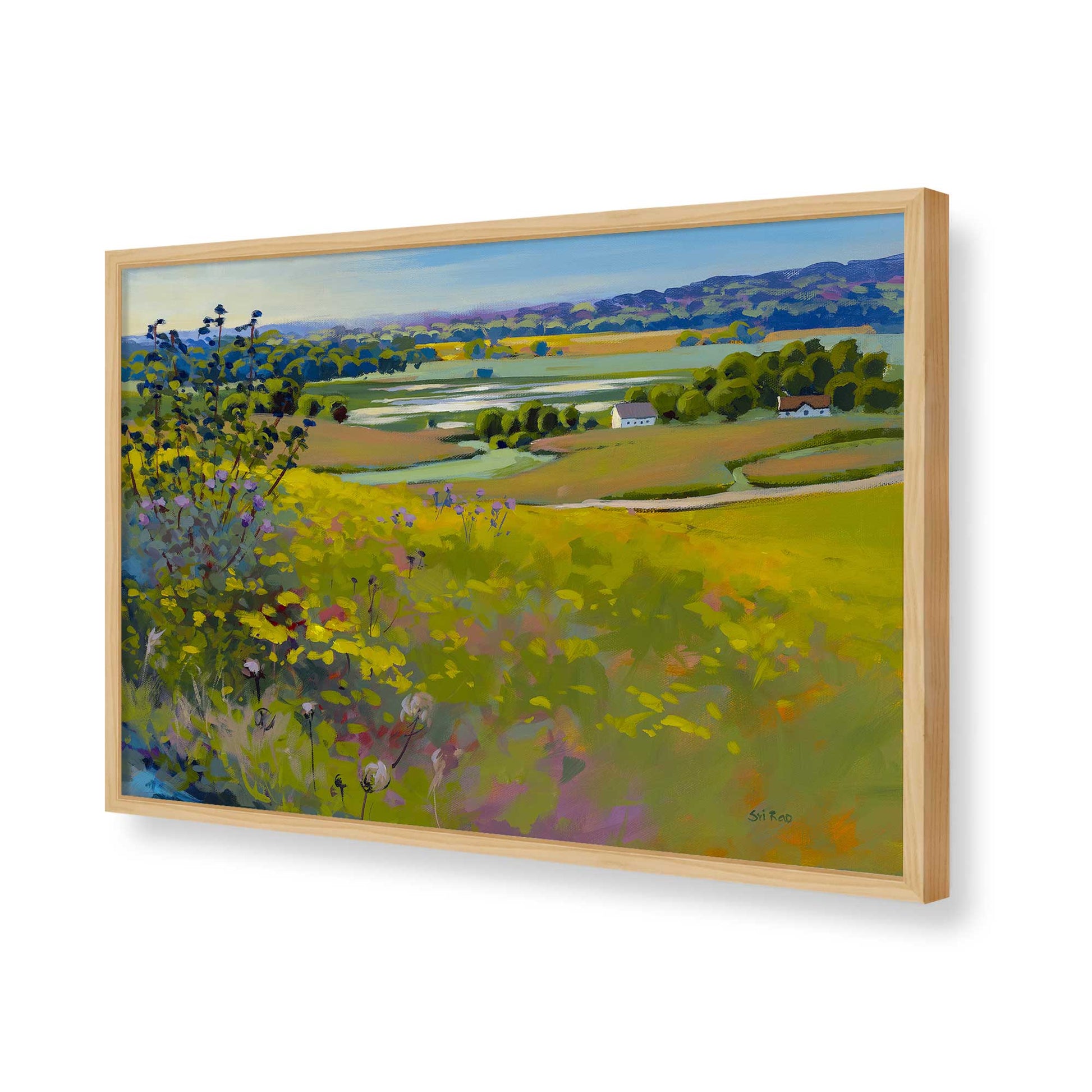 [Color:American Maple], Picture of art in a American Maple frame of the corner