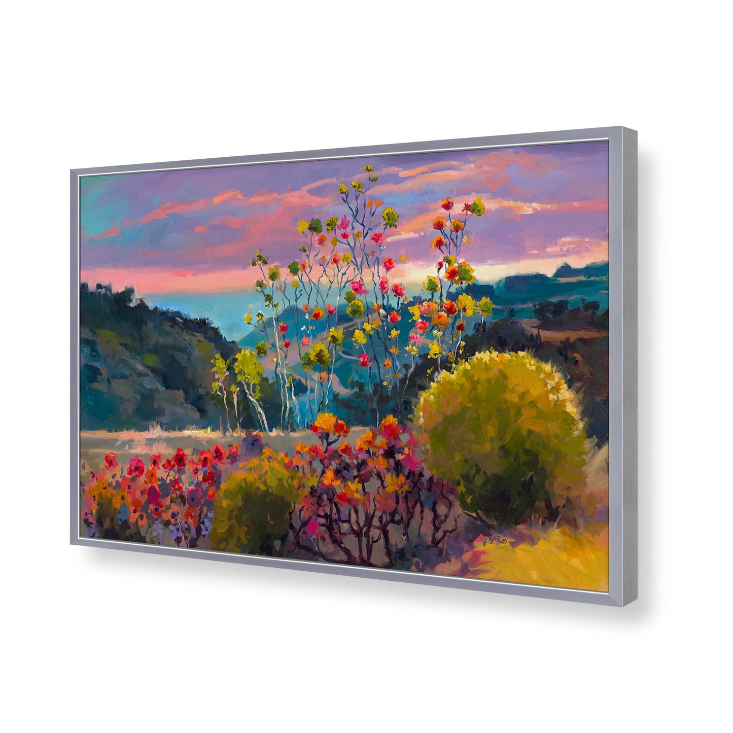 [Color:Polished Chrome], Picture of art in a Polished Chrome frame of the corner