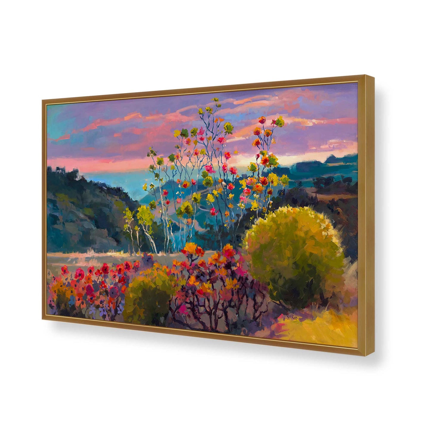 [Color:Polished Gold], Picture of art in a Polished Gold frame of the corner