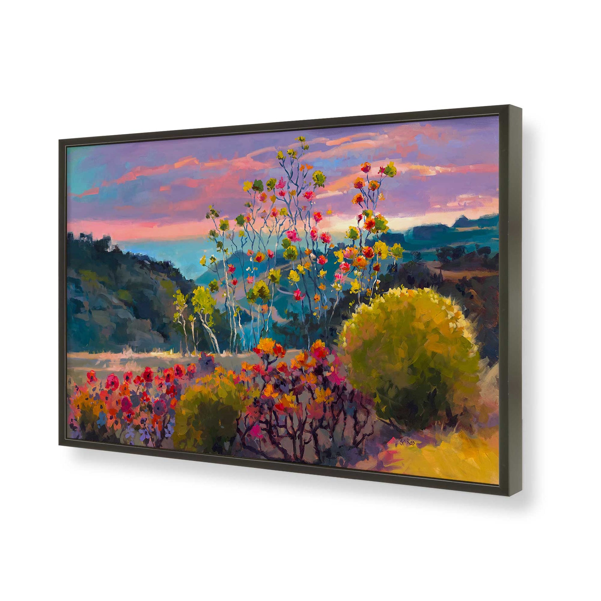 [Color:Satin Black], Picture of art in a Satin Black frame of the corner