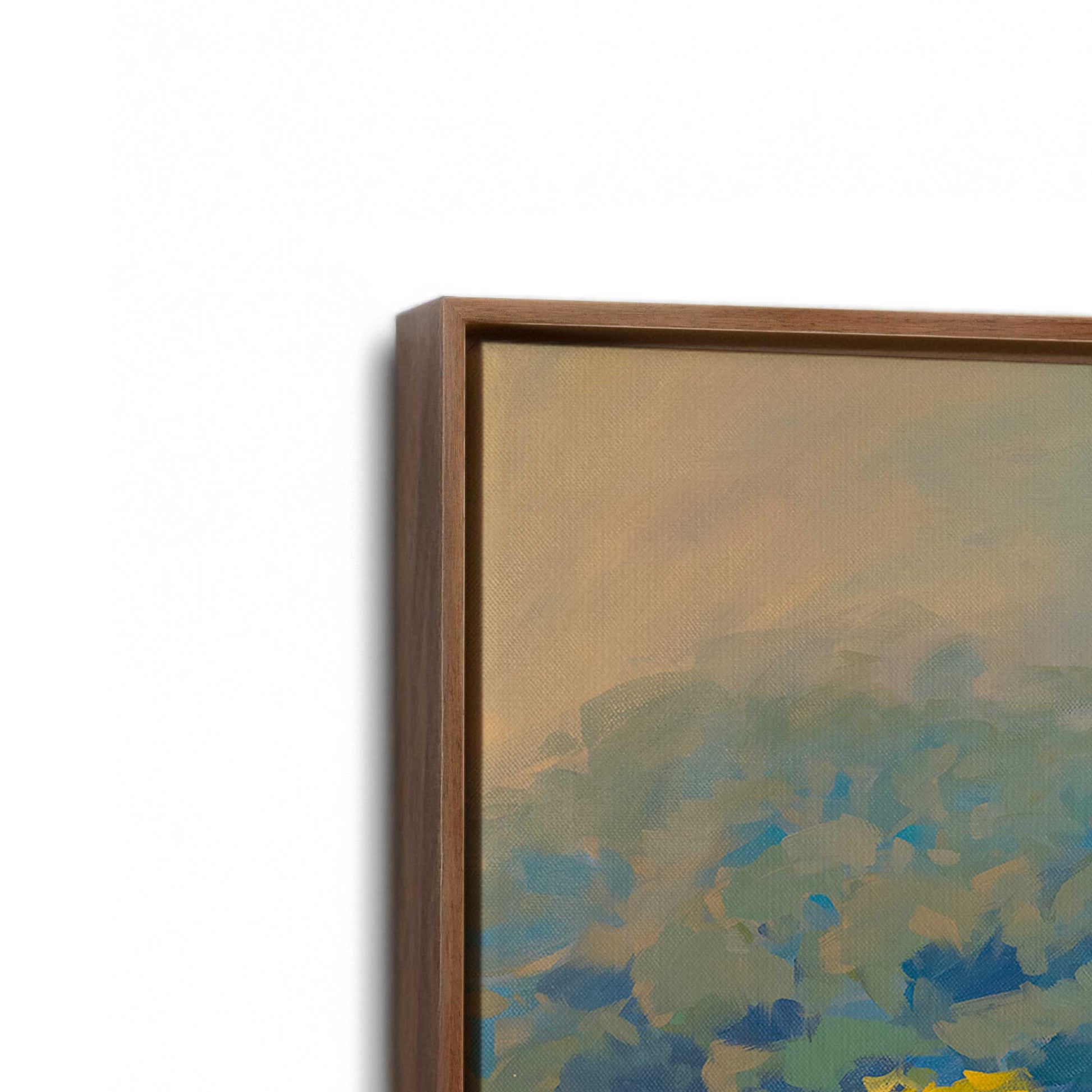 [Color:Walnut], Picture of art in a Walnut frame at an angle