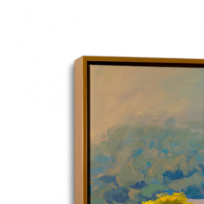 [Color:Polished Gold], Picture of art in a Polished Gold frame at an angle
