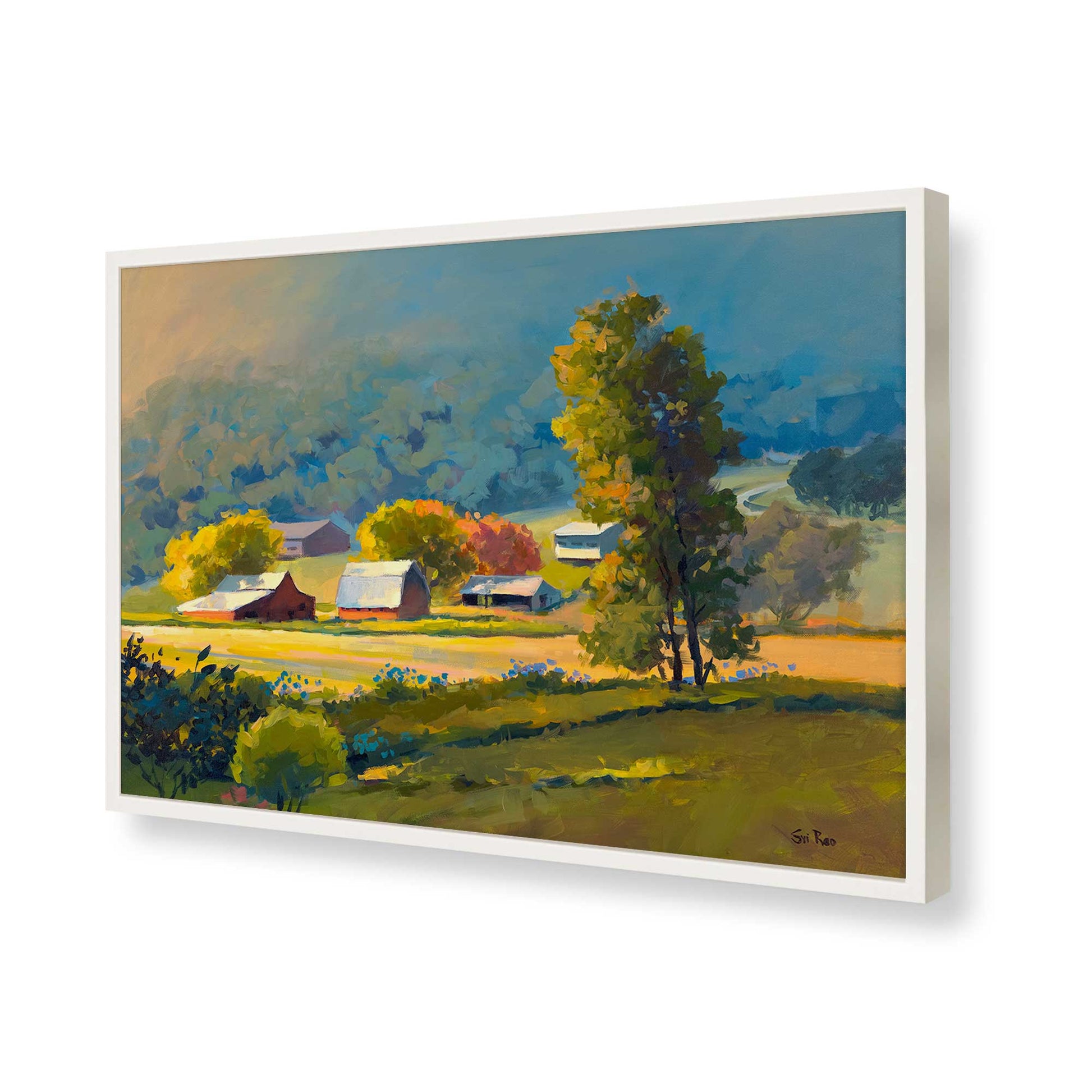 [Color:Opaque White], Picture of art in a Opaque White frame of the corner