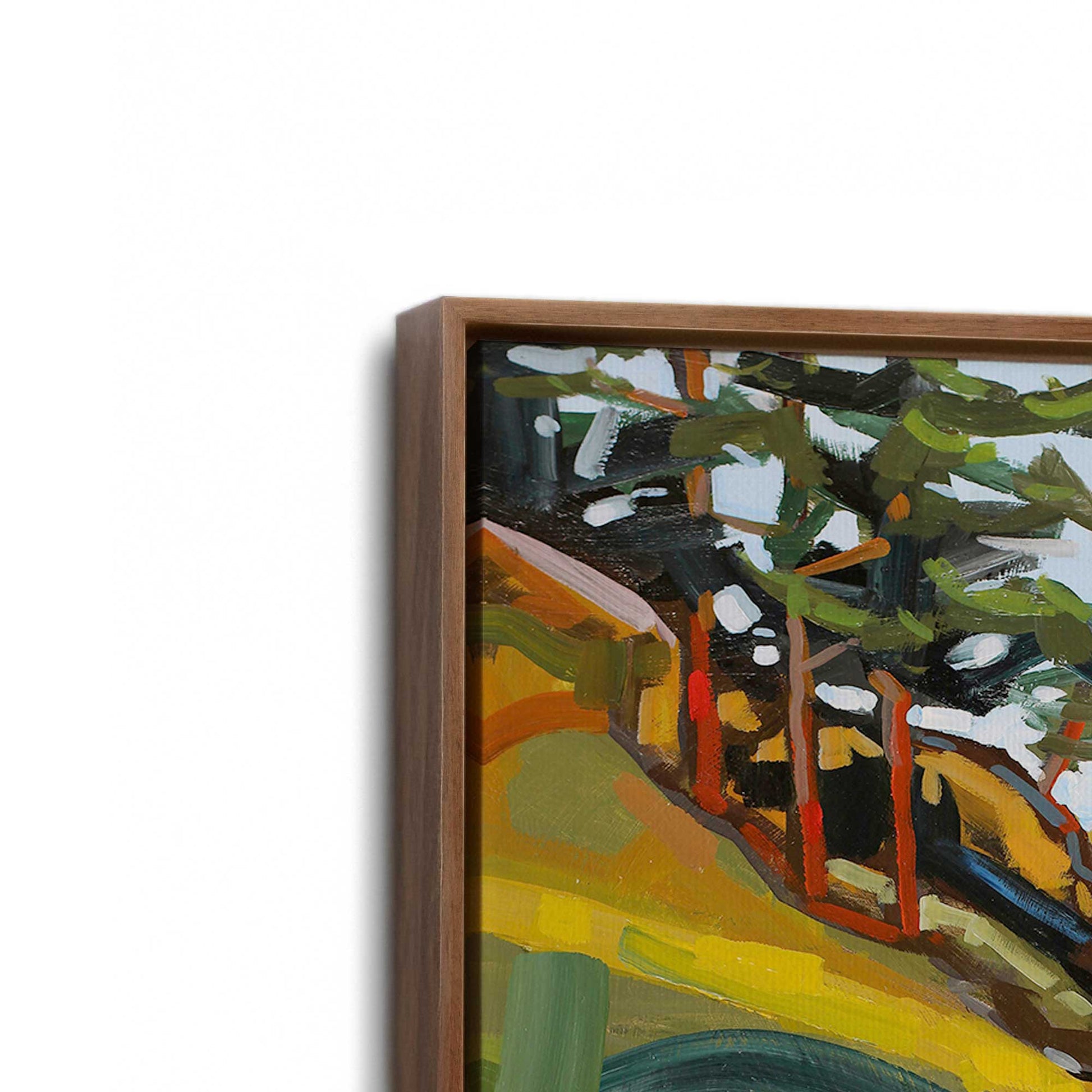 [Color:Walnut], Picture of art in a Walnut frame at an angle