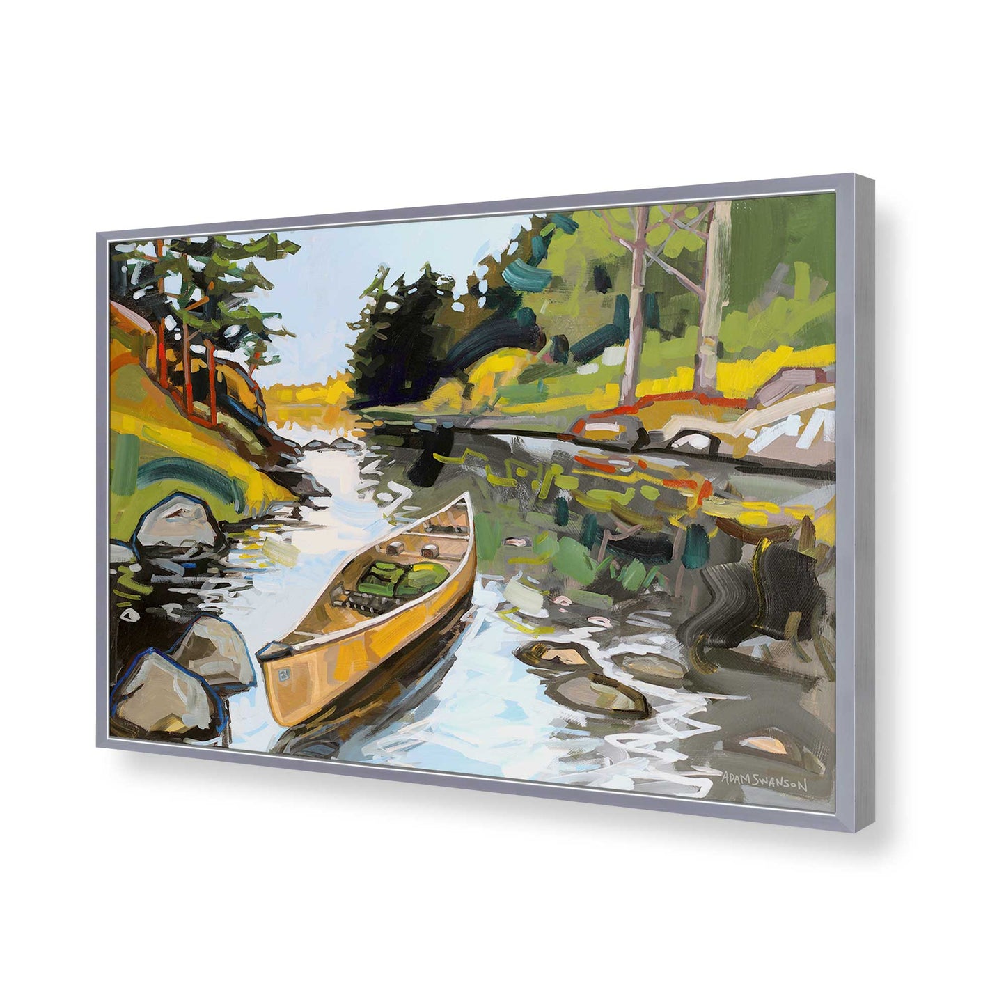 [Color:Polished Chrome], Picture of art in a Polished Chrome frame of the corner