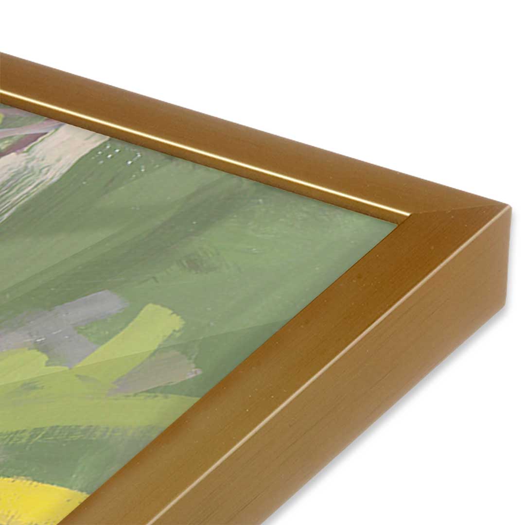 [Color:Polished Gold], Picture of art in a Polished Gold frame at an angle