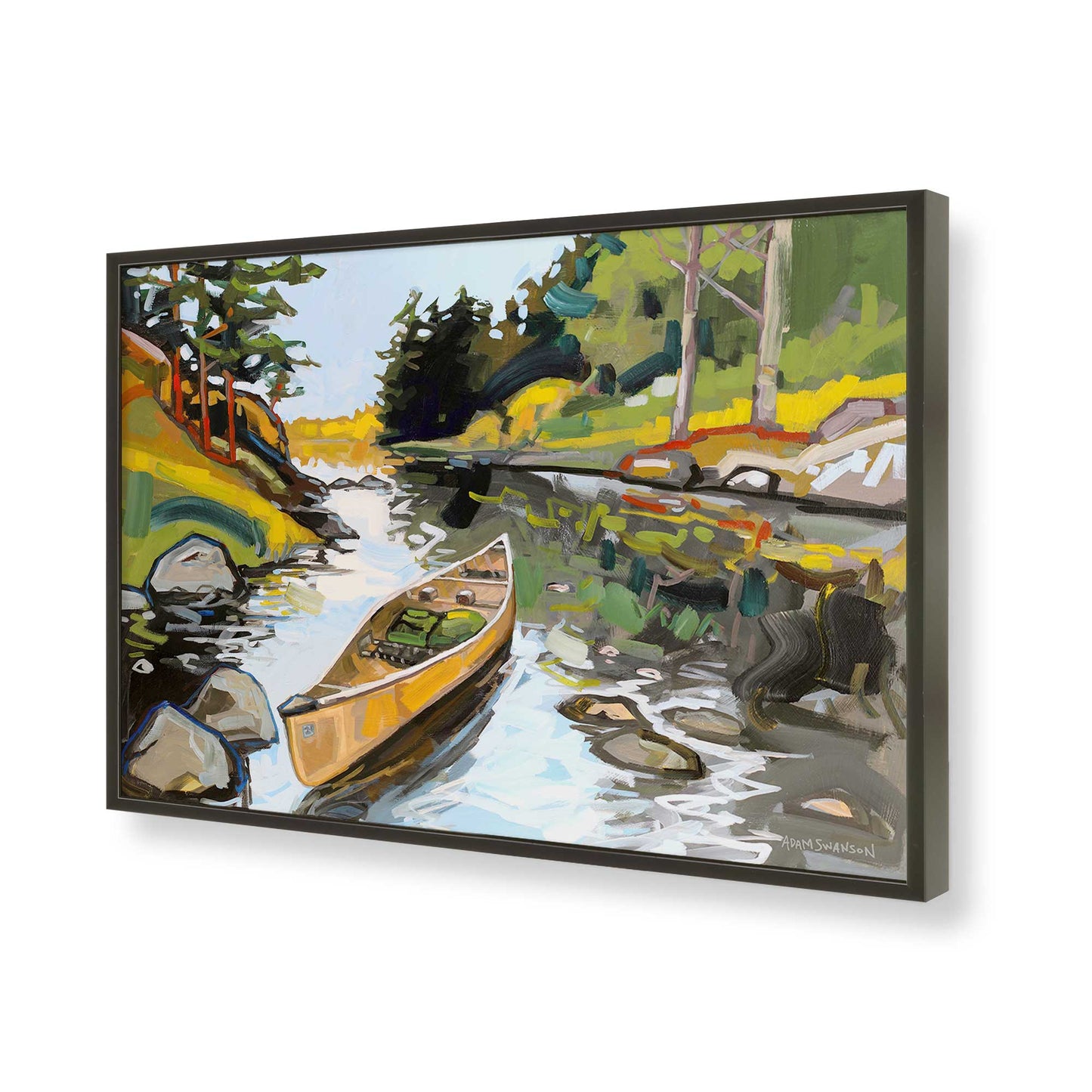 [Color:Satin Black], Picture of art in a Satin Black frame of the corner