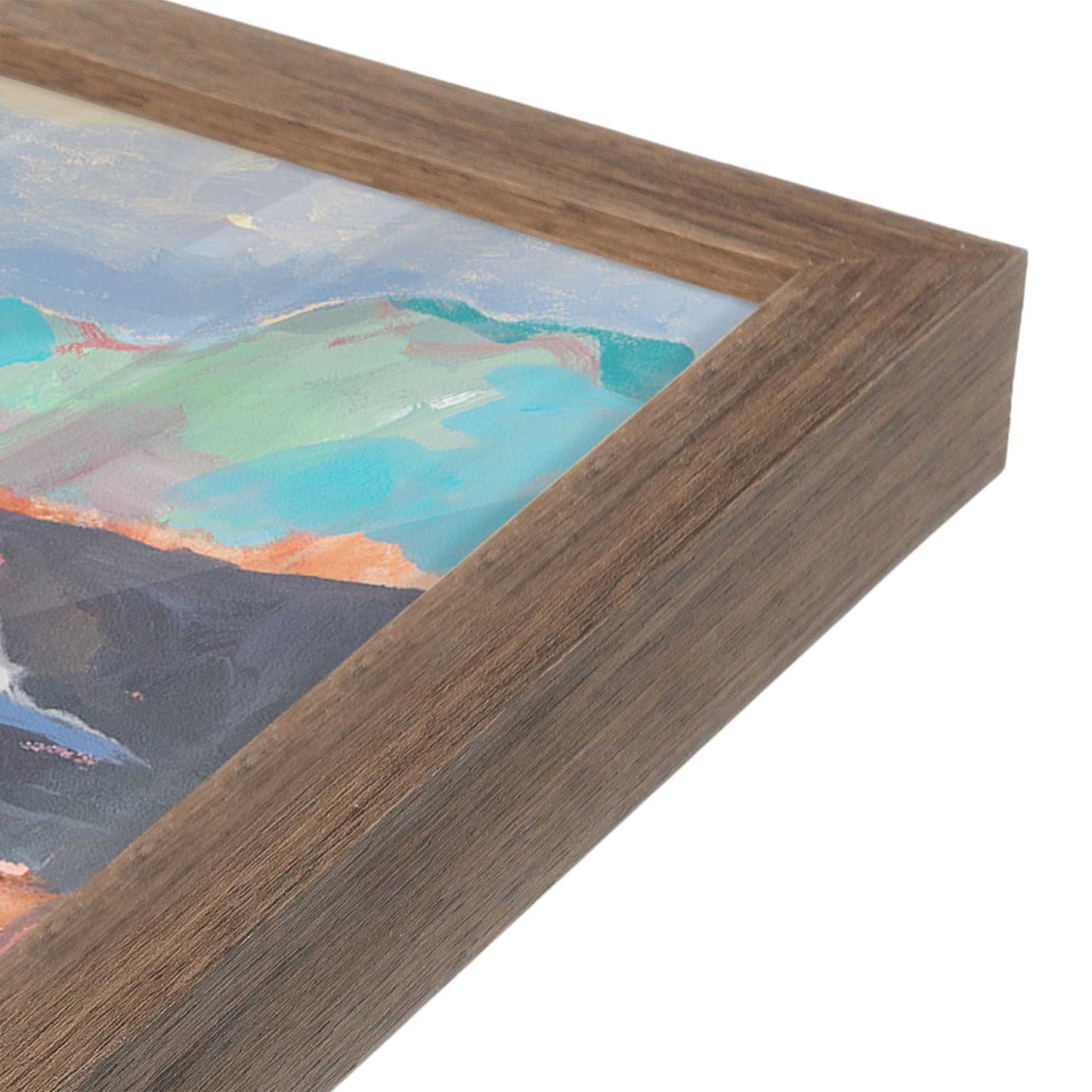 [Color:Walnut], Picture of art in a Walnut frame at an angle