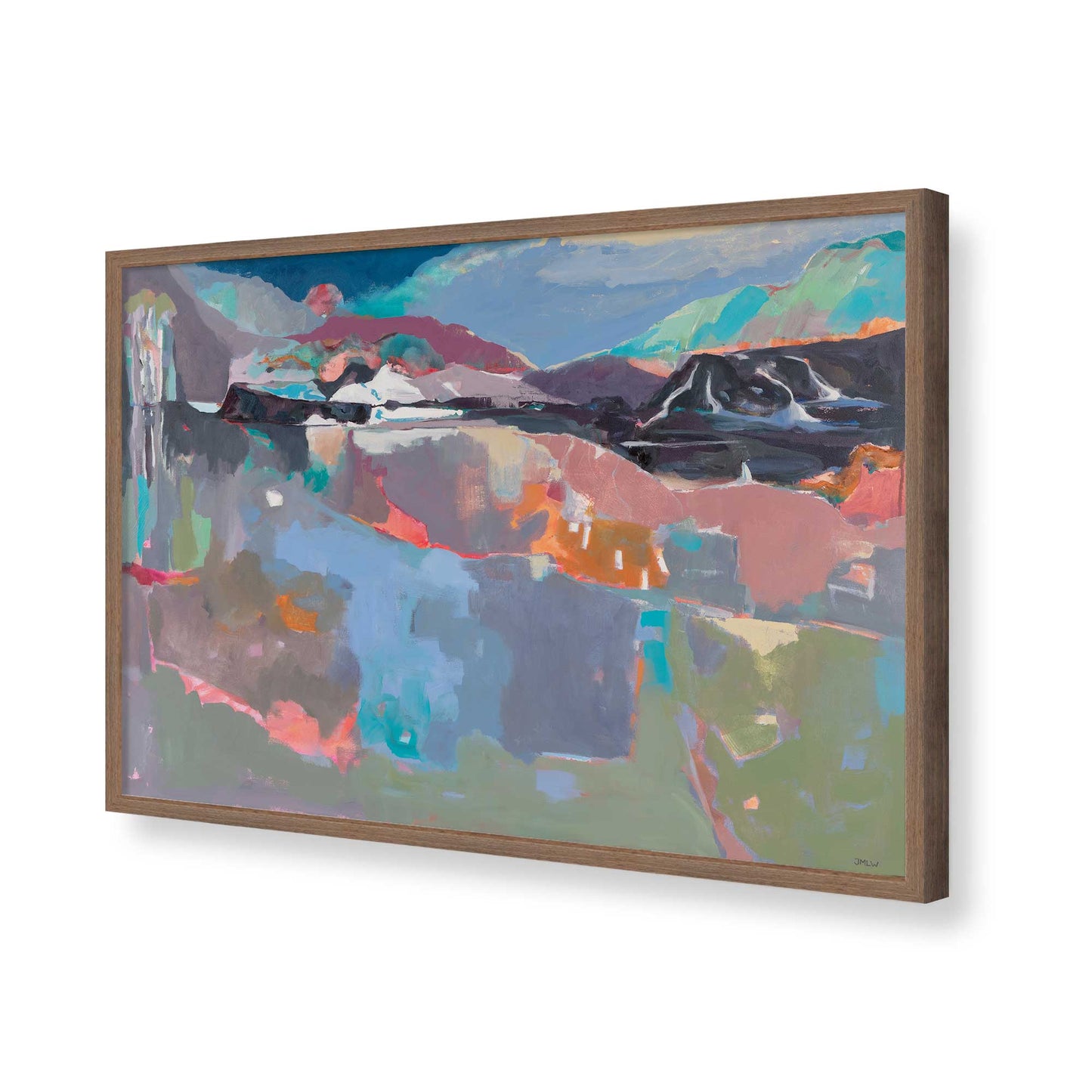 [Color:Walnut], Picture of art in a Walnut frame of the corner