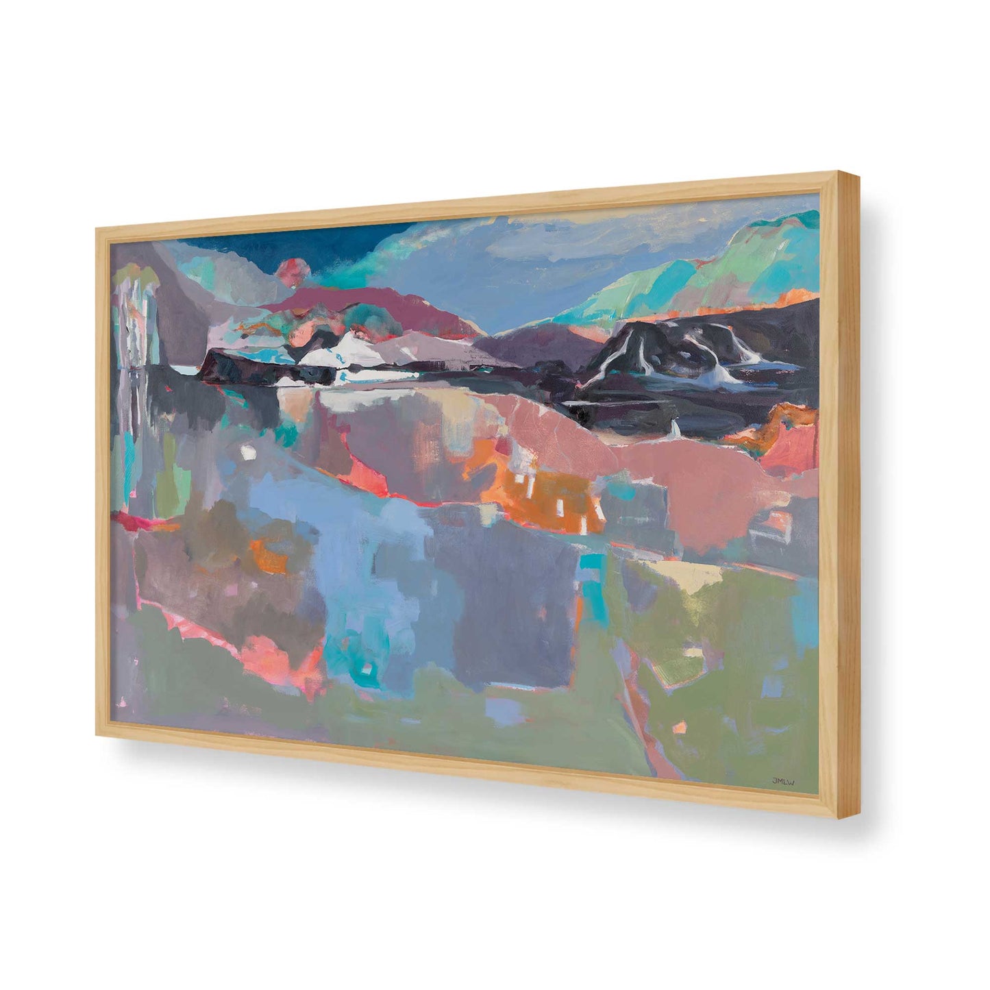 [Color:American Maple], Picture of art in a American Maple frame of the corner