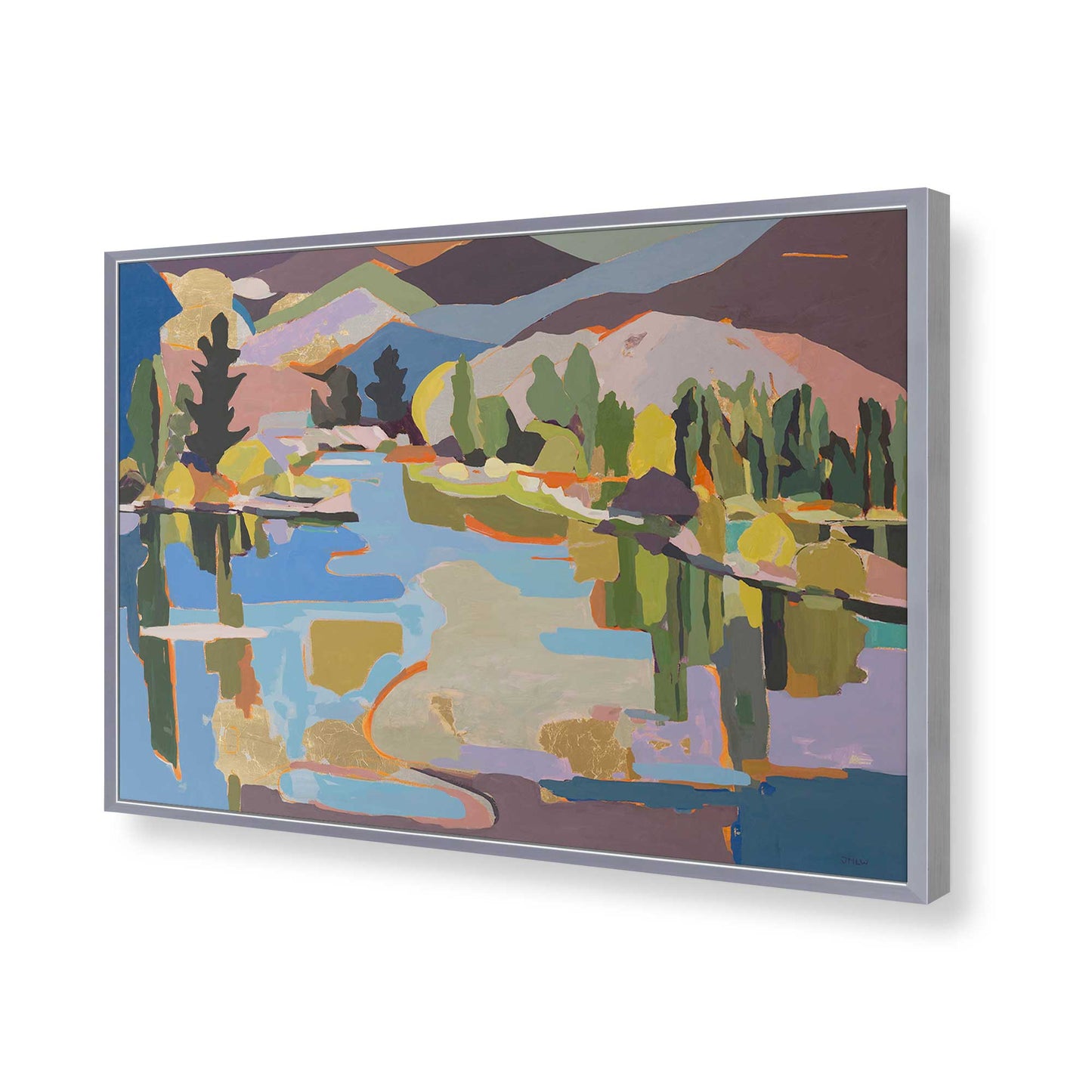 [Color:Polished Chrome], Picture of art in a Polished Chrome frame of the corner