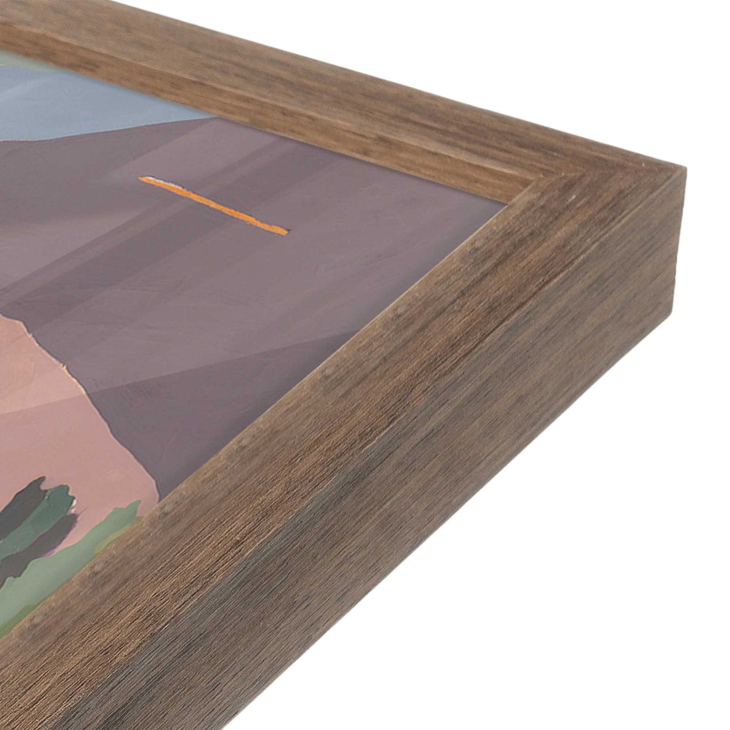 [Color:Walnut], Picture of art in a Walnut frame at an angle