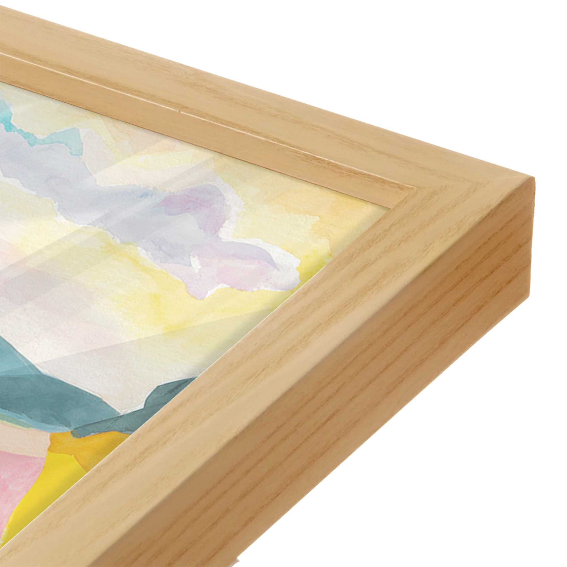 [Color:American Maple], Picture of art in a American Maple frame at an angle