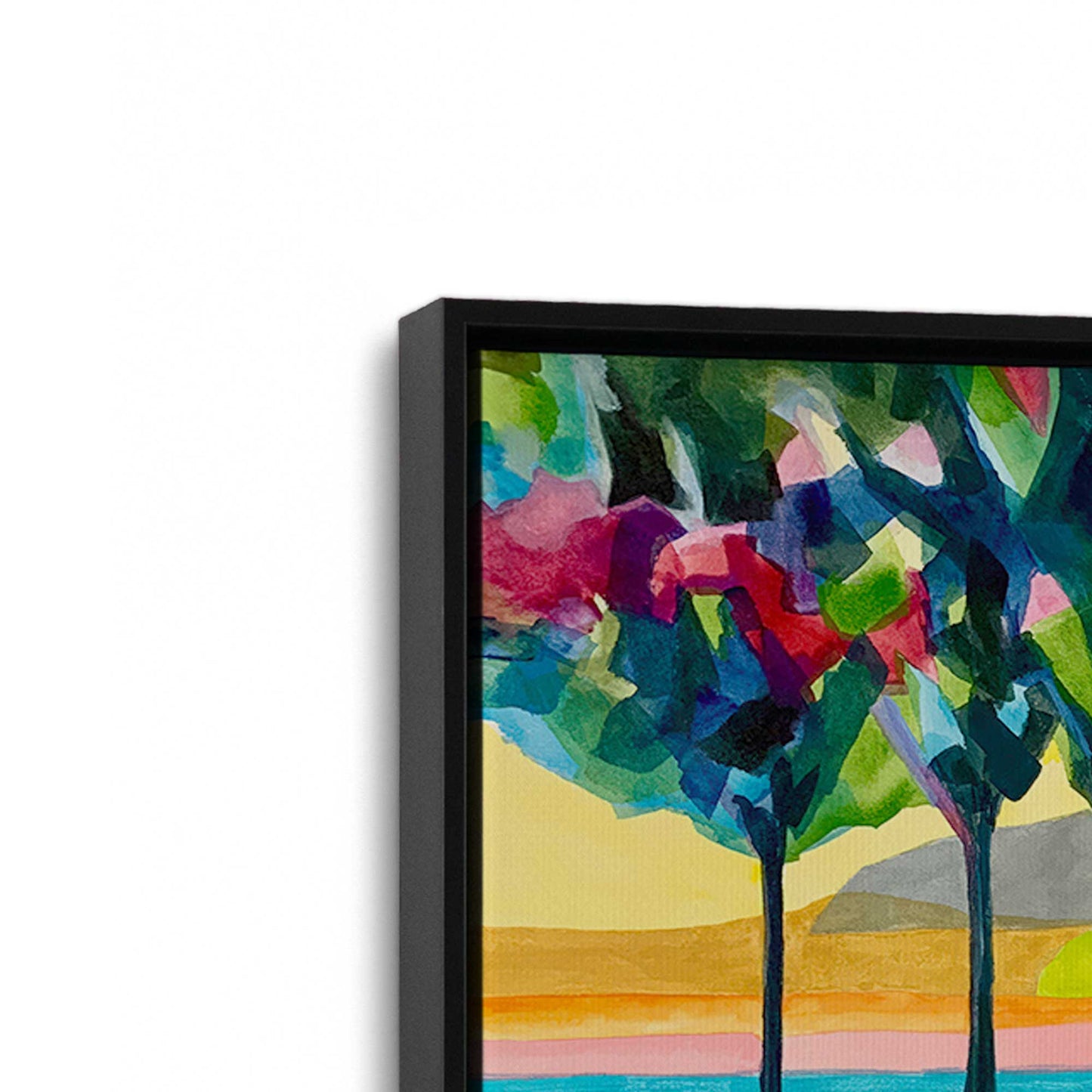 [Color:Satin Black], Picture of art in a Satin Black frame at an angle