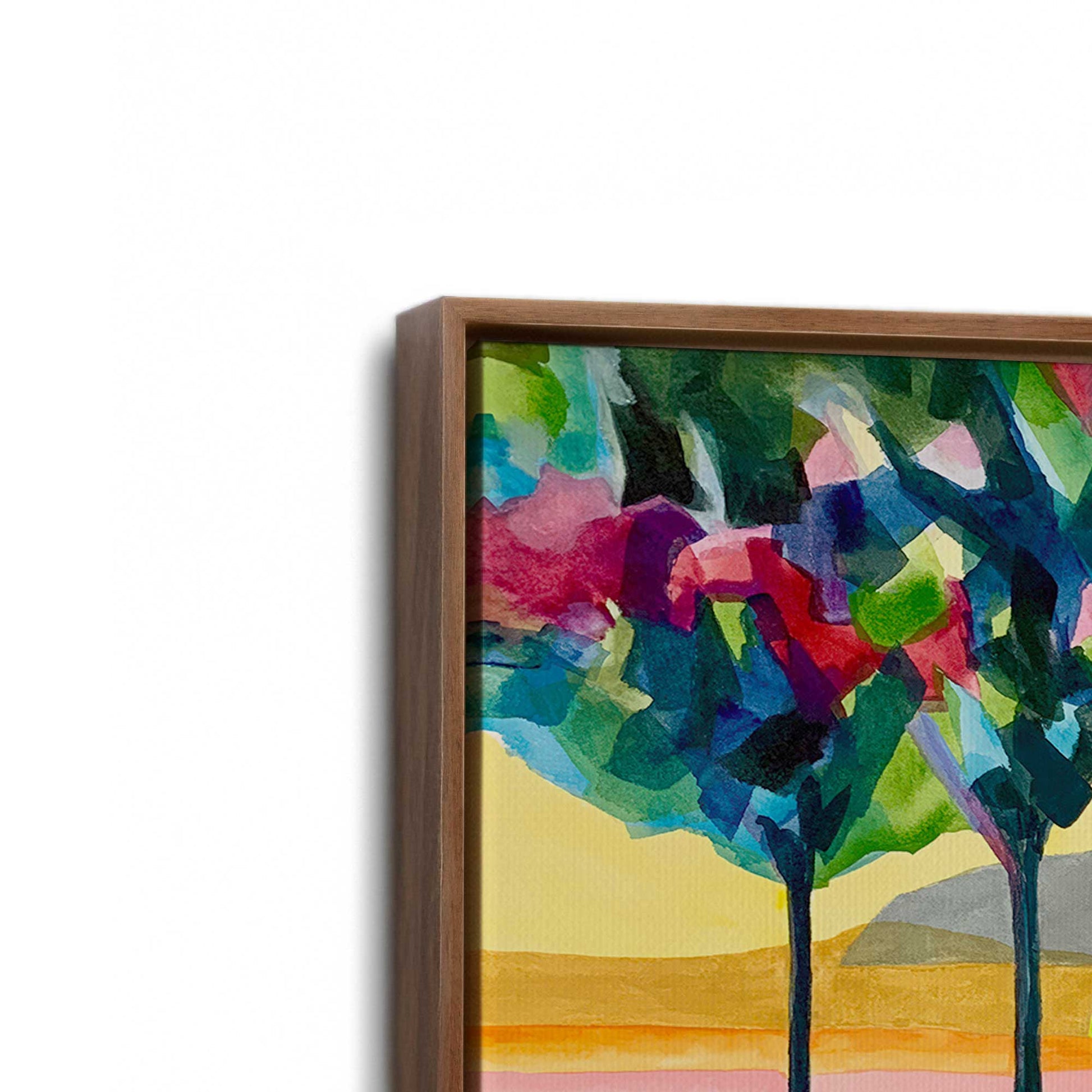 [Color:Walnut], Picture of art in a Walnut frame at an angle