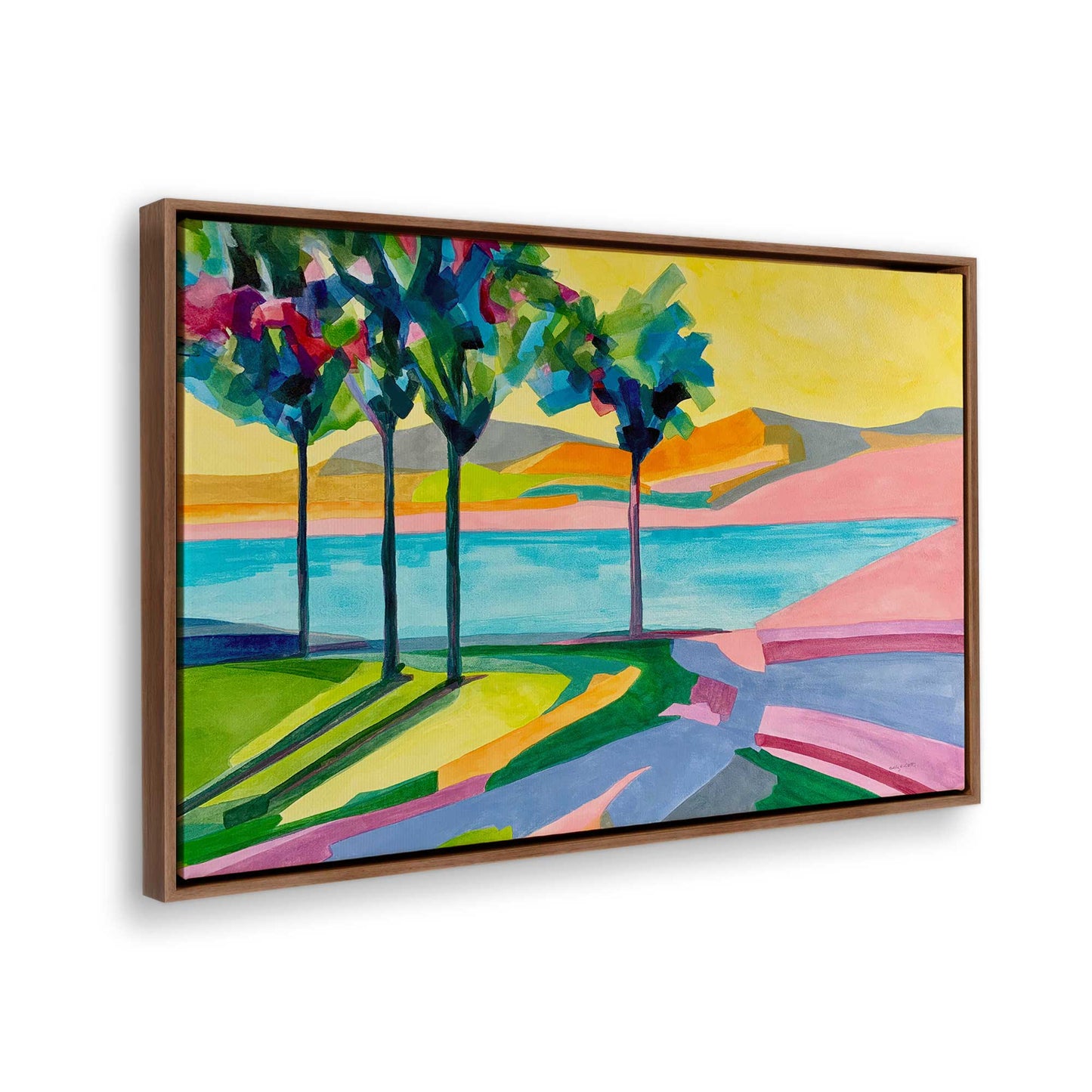 [Color:Walnut], Picture of the corner of the art