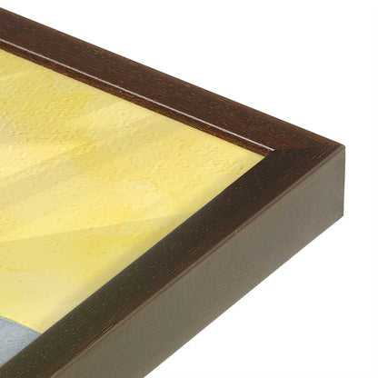 [Color:Brown], Picture of art in a Brown frame at an angle