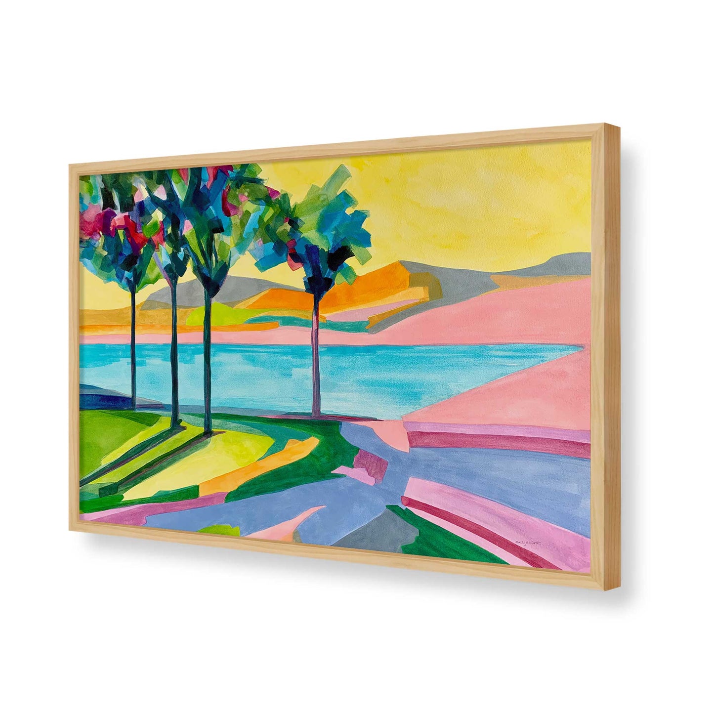 [Color:American Maple], Picture of art in a American Maple frame of the corner