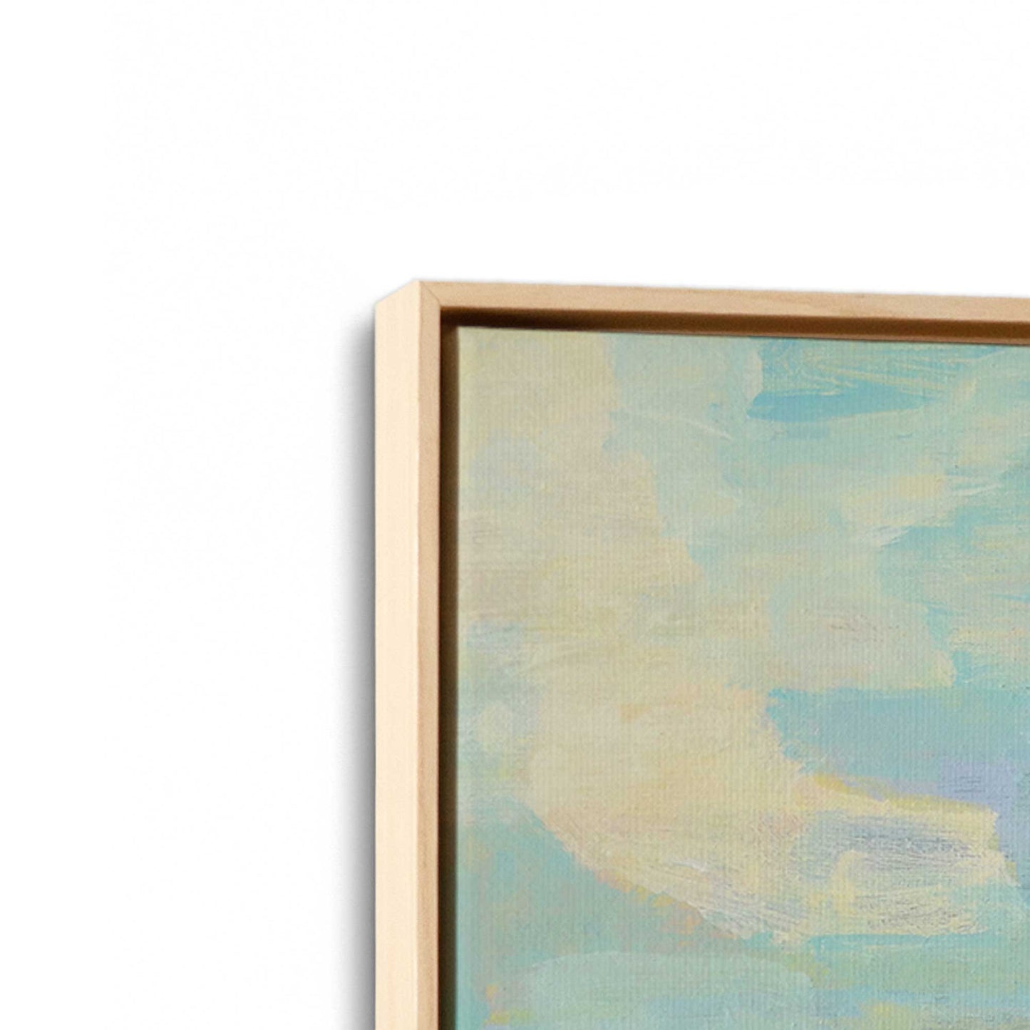 [Color:American Maple], Picture of art in a American Maple frame at an angle
