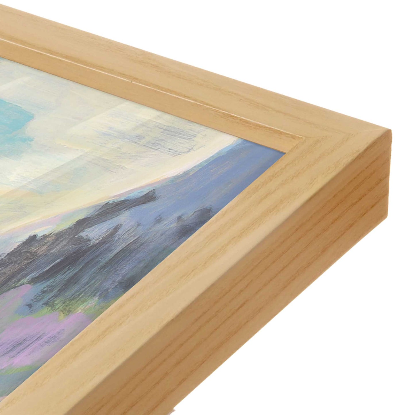 [Color:American Maple], Picture of art in a American Maple frame at an angle