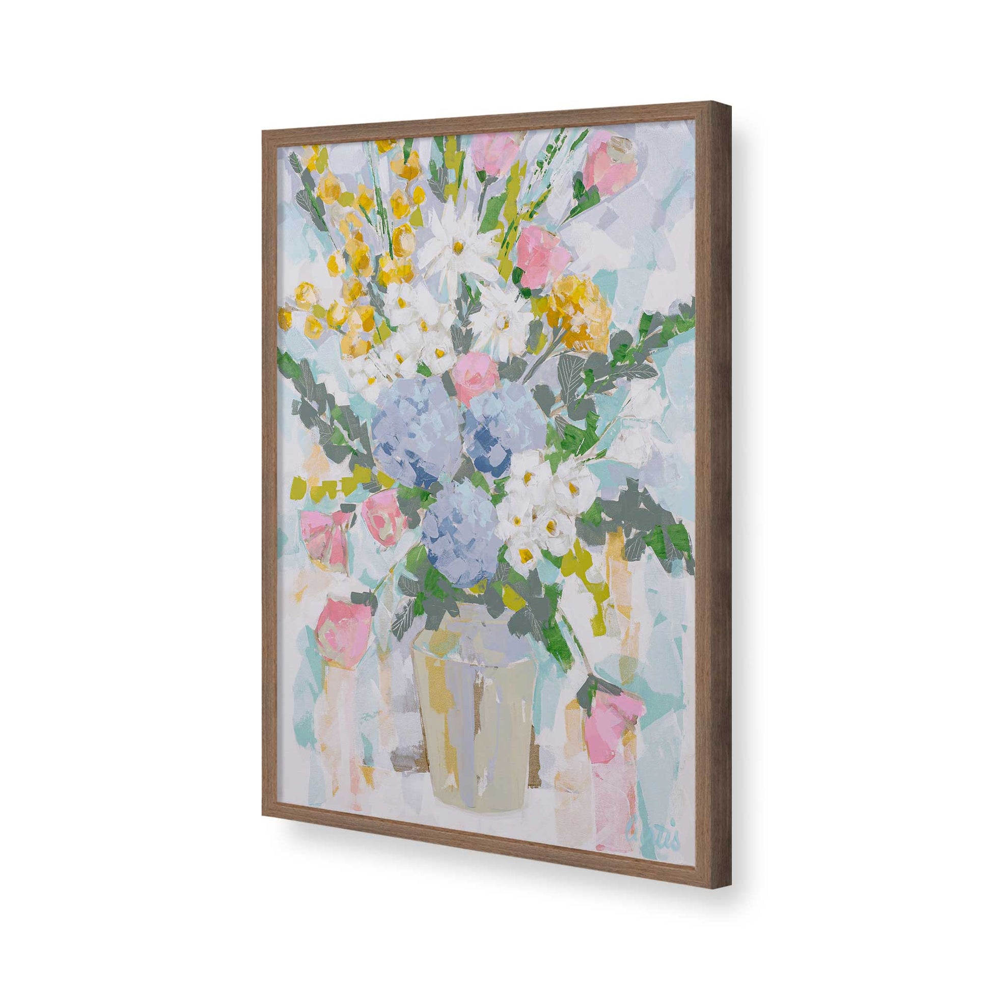 [Color:Walnut], Picture of art in a Walnut frame of the corner