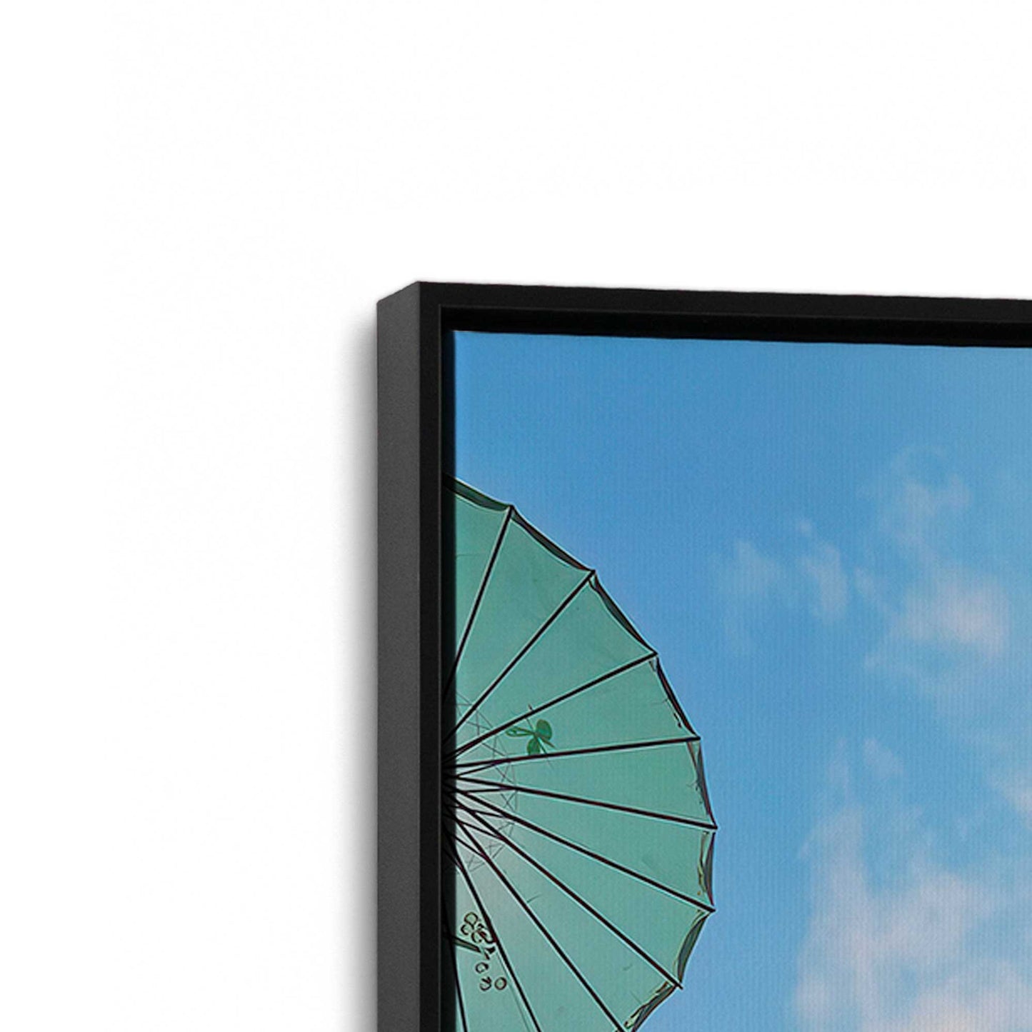 [Color:Satin Black], Picture of art in a Satin Black frame at an angle